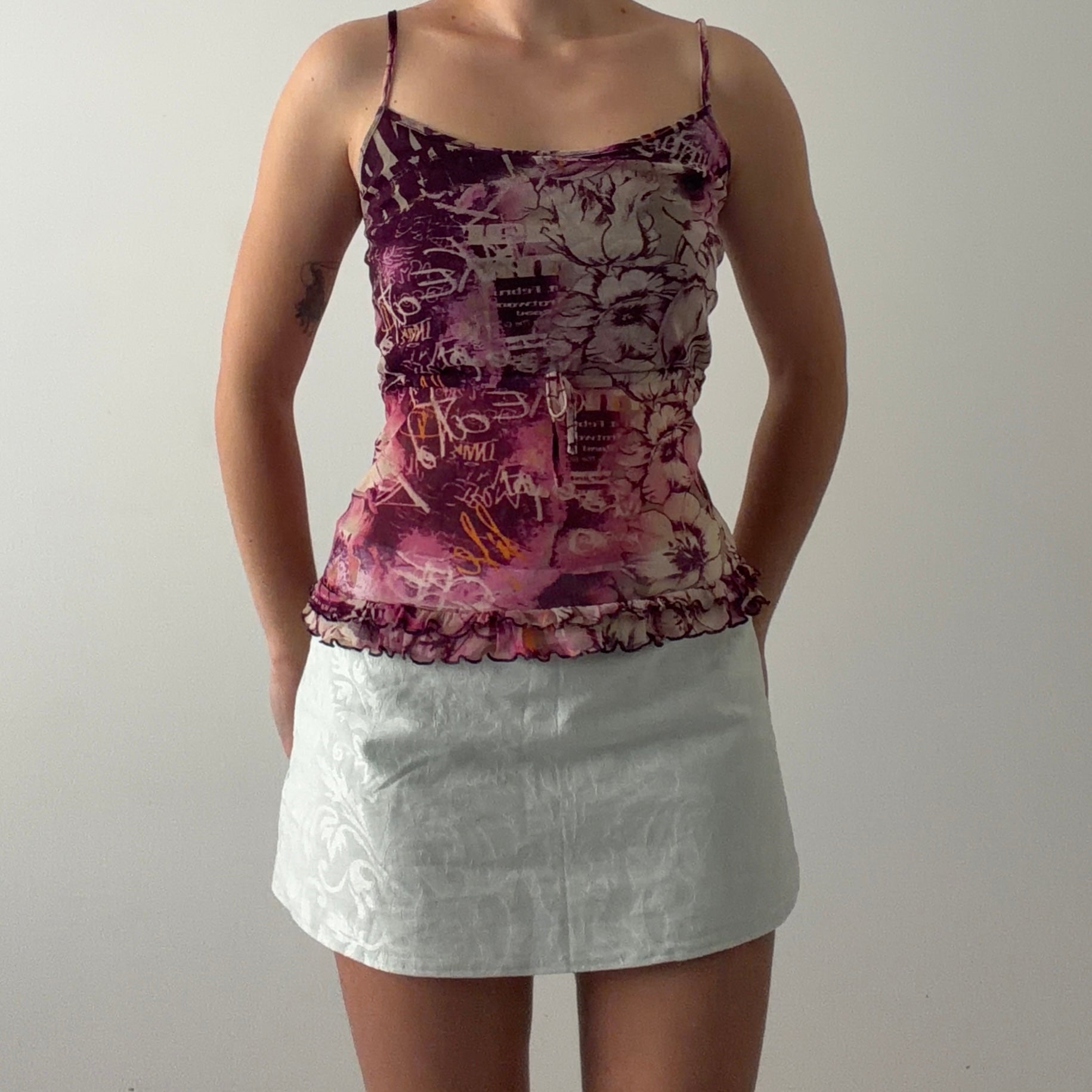 Un Deux Trdis Babydoll Mesh Cami | M