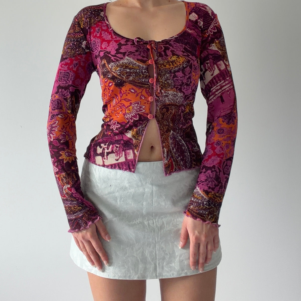 Mesh Long Sleeve Top | M-L