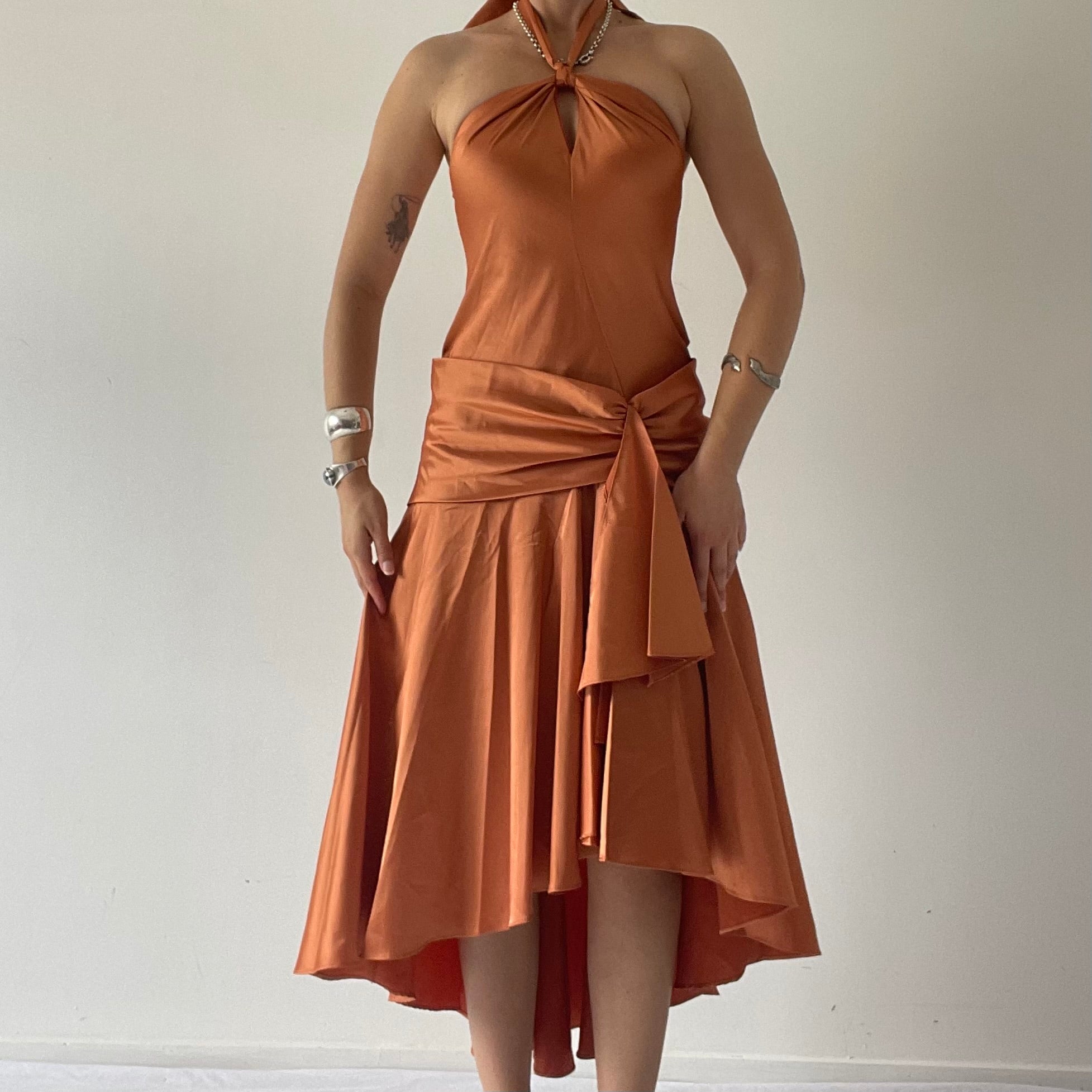 Juliet Halter Ruffle Midi | Made in USA | S