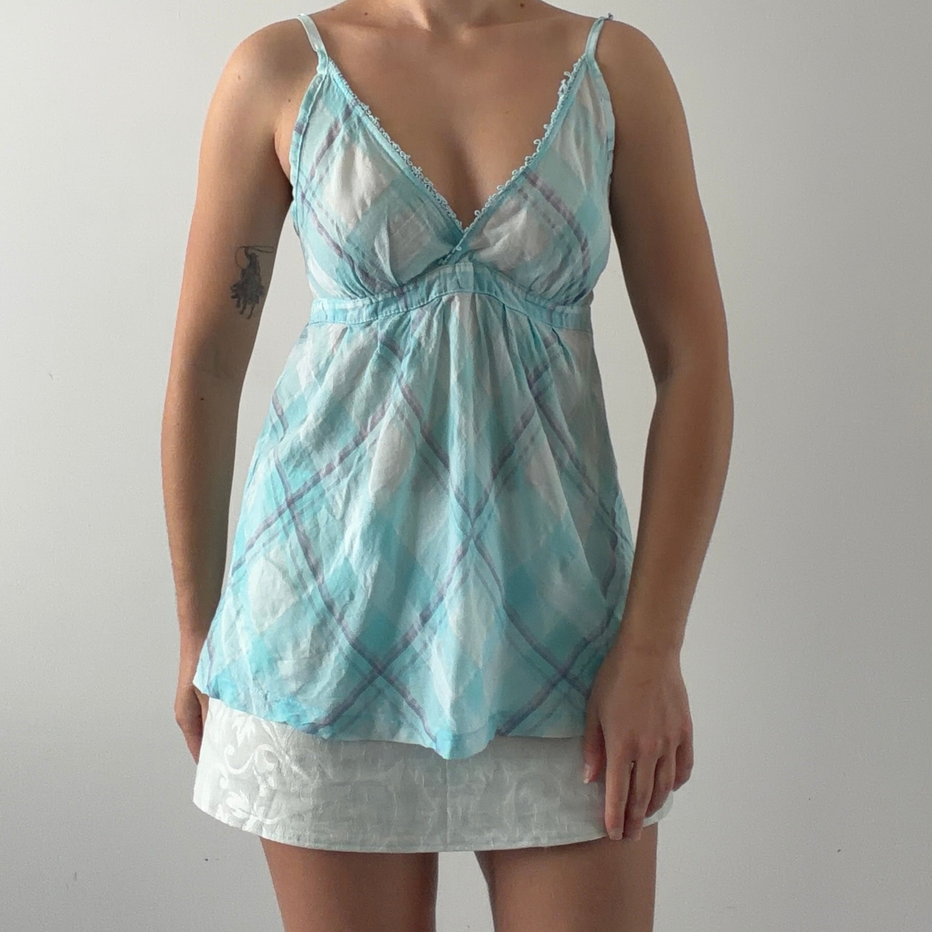 Lola & Liza Plaid Babydoll Top | Made in Italy | 8-10