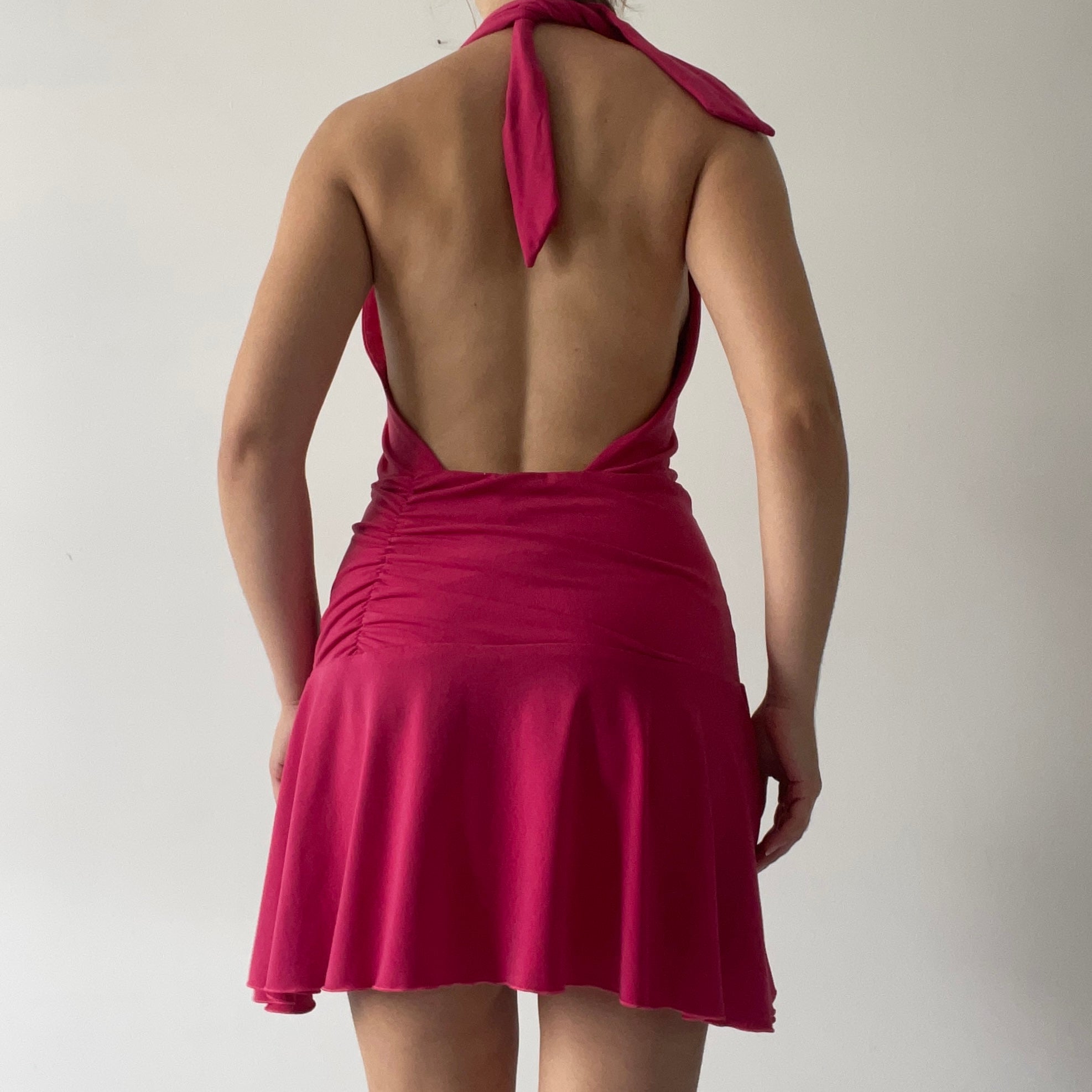 Asymmetric Halter Mini Dress | Made in Australia | 8-10