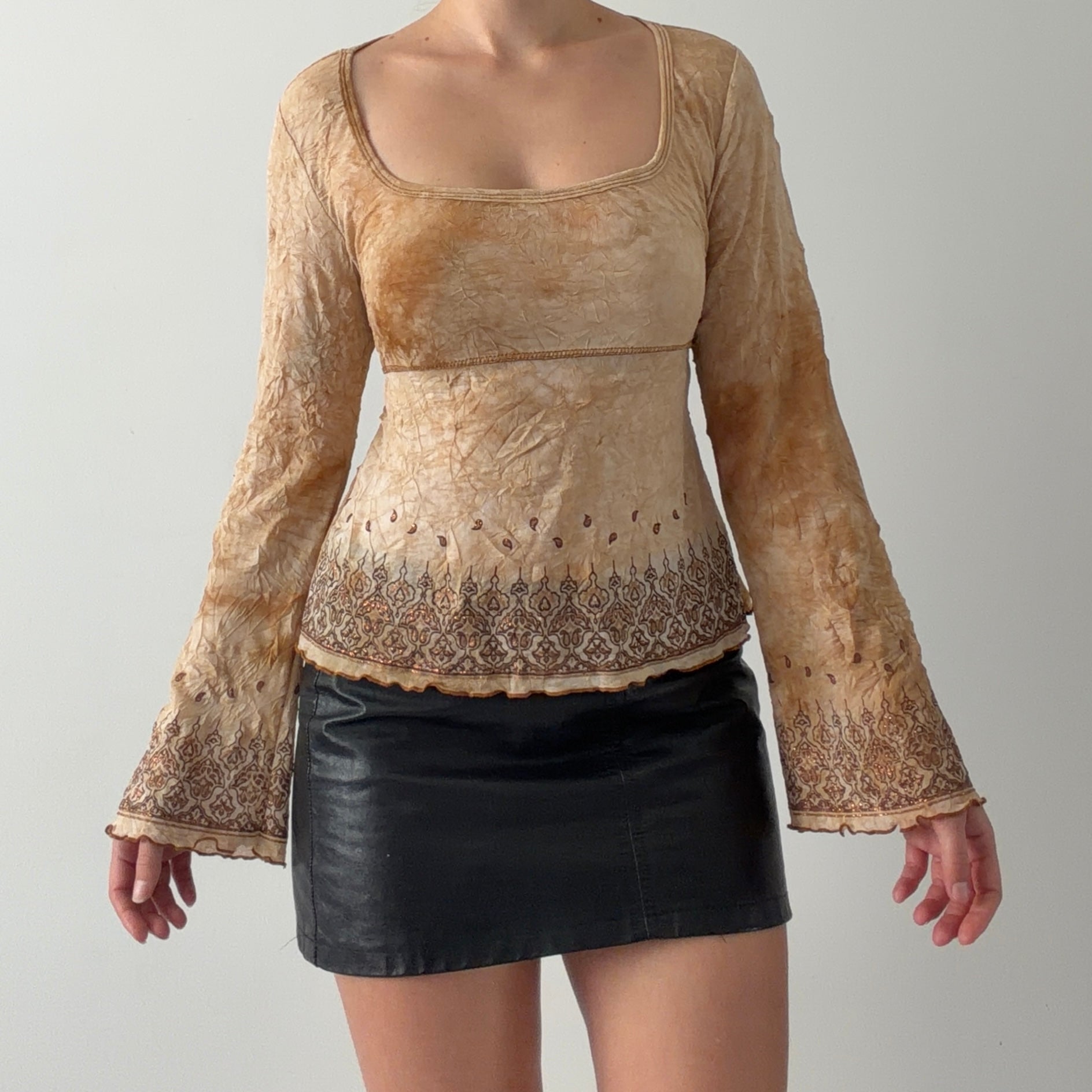 Fang Bell Sleeve Boho Top | 10-12