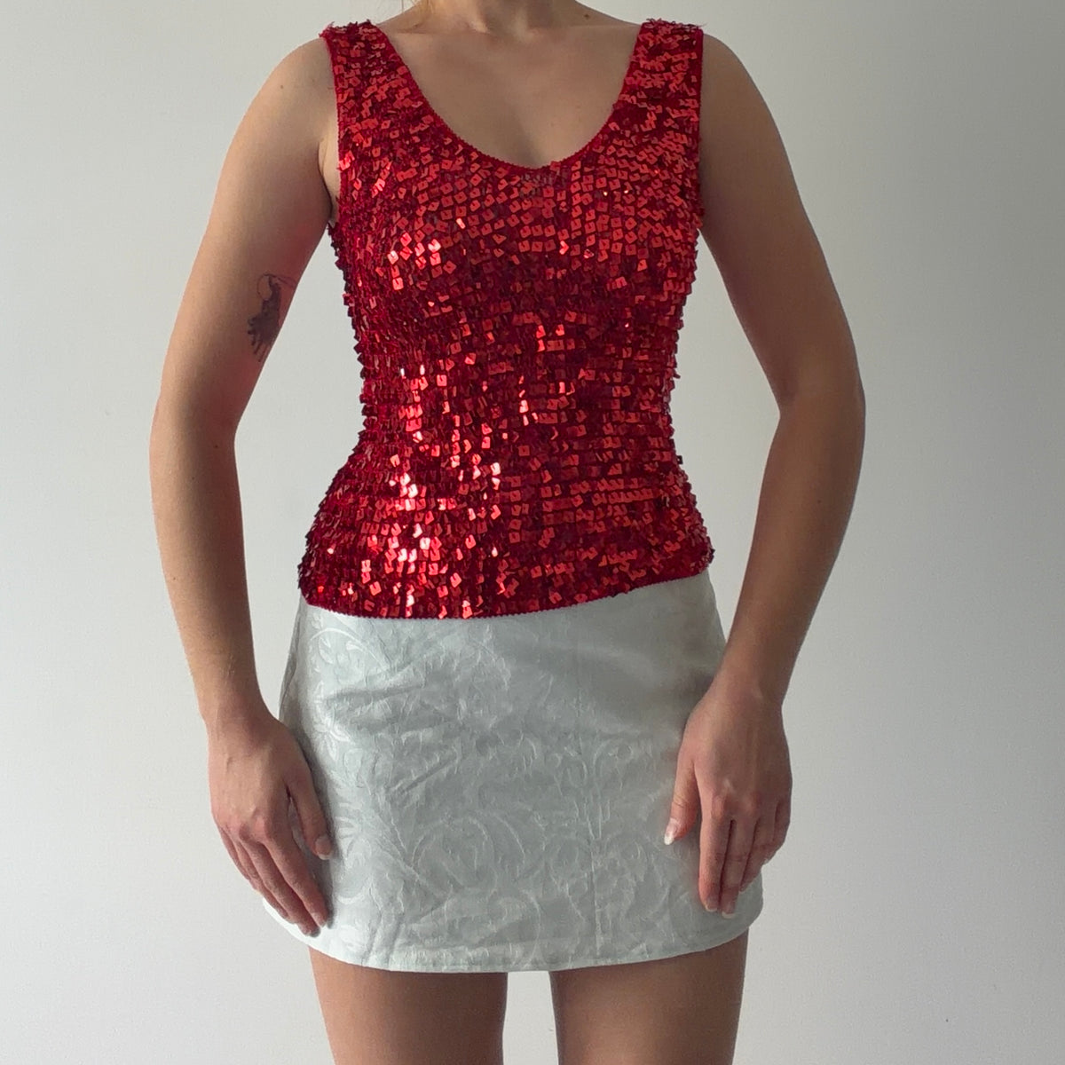 Ozone Crochet Sequin Cami | S