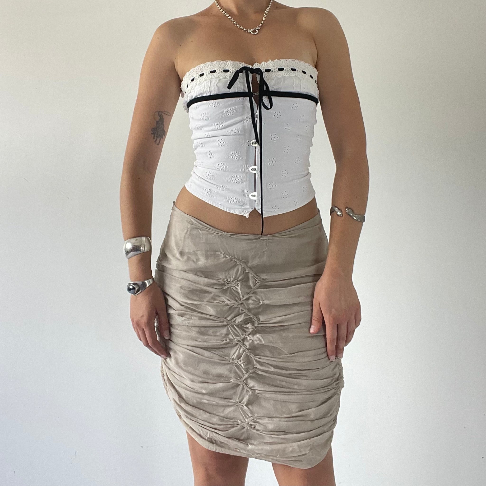 2nd Day Silk Ruched Skirt | 8-10