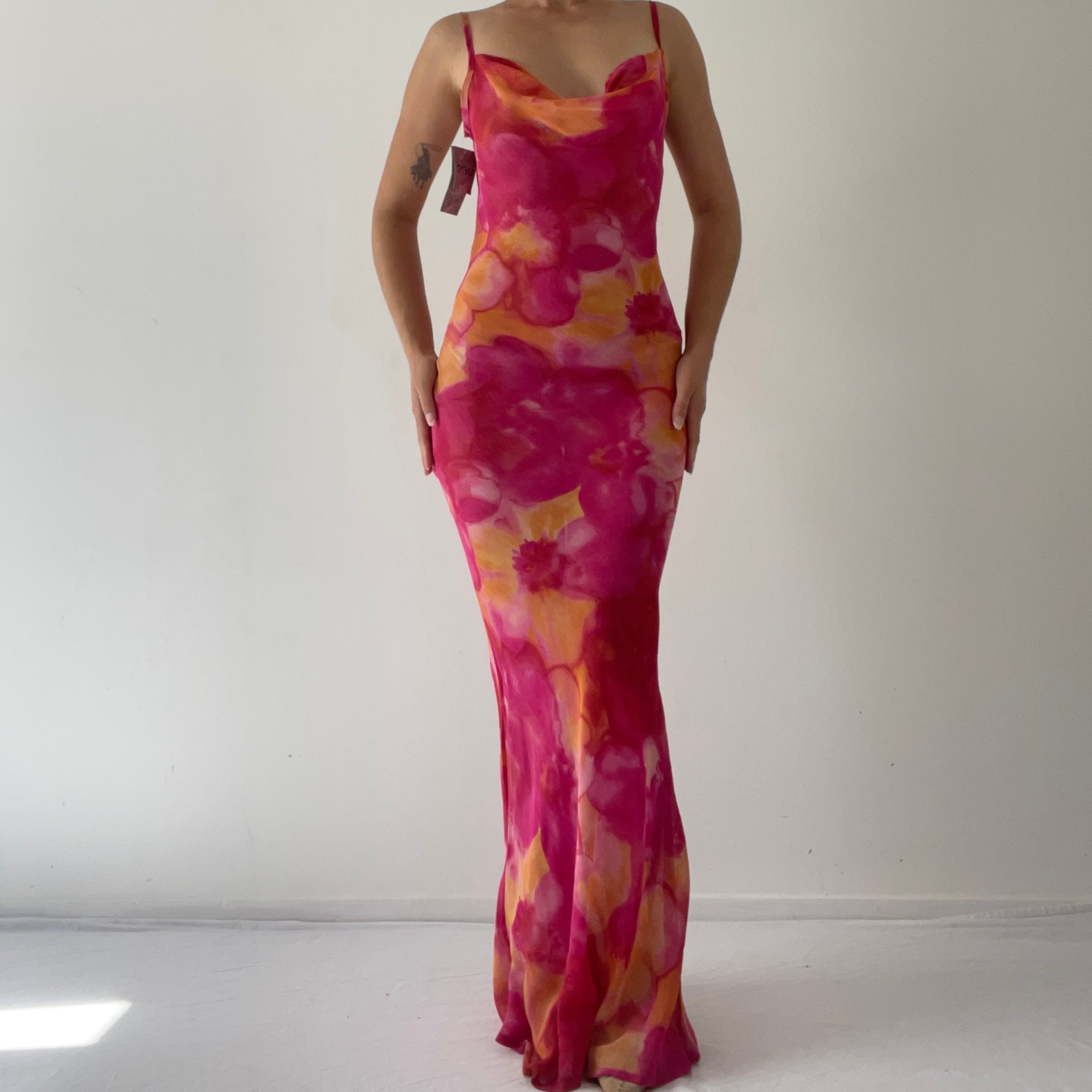 Bias Cowl Maxi Dress | XS