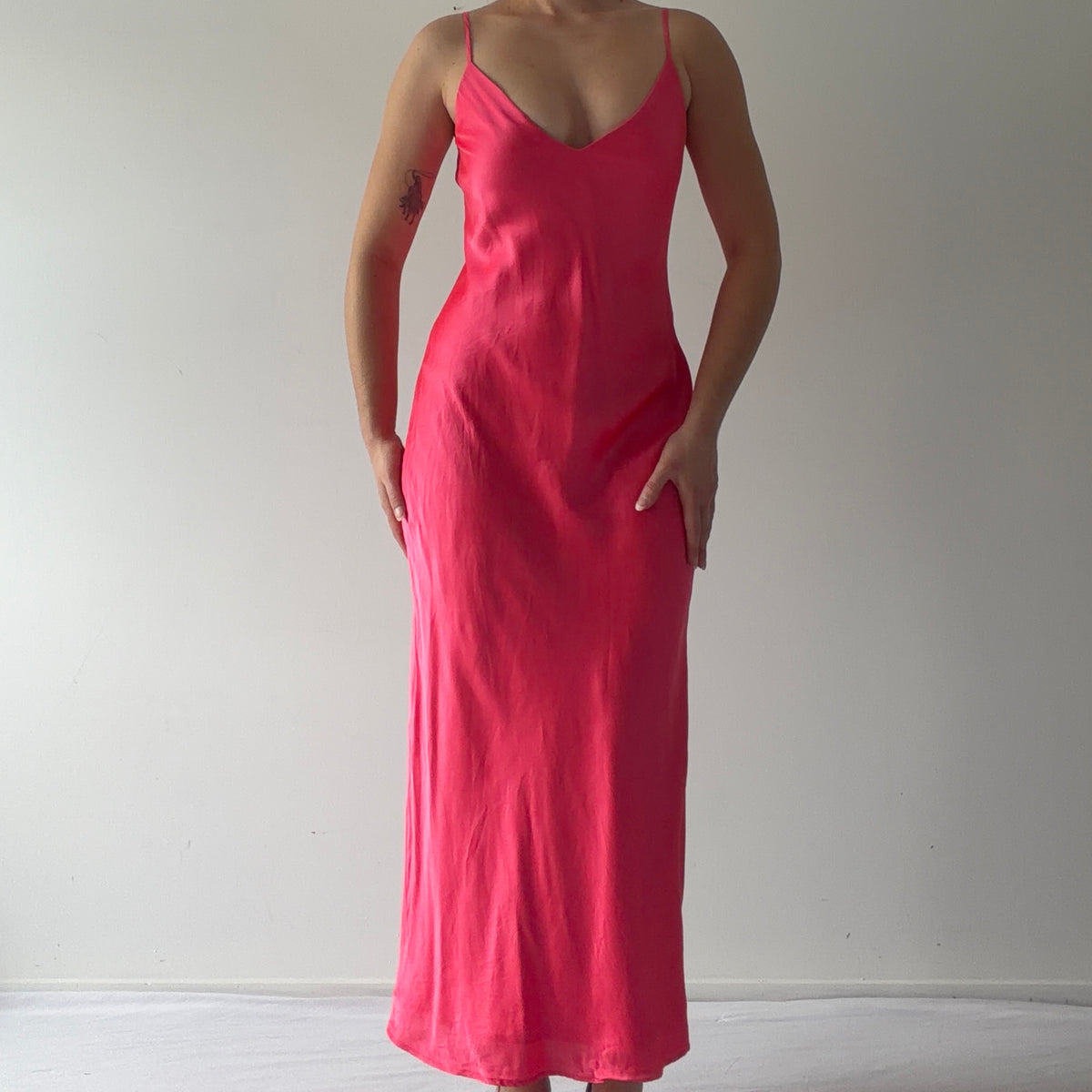 L'agence Iridescent Pink Maxi Dress | M