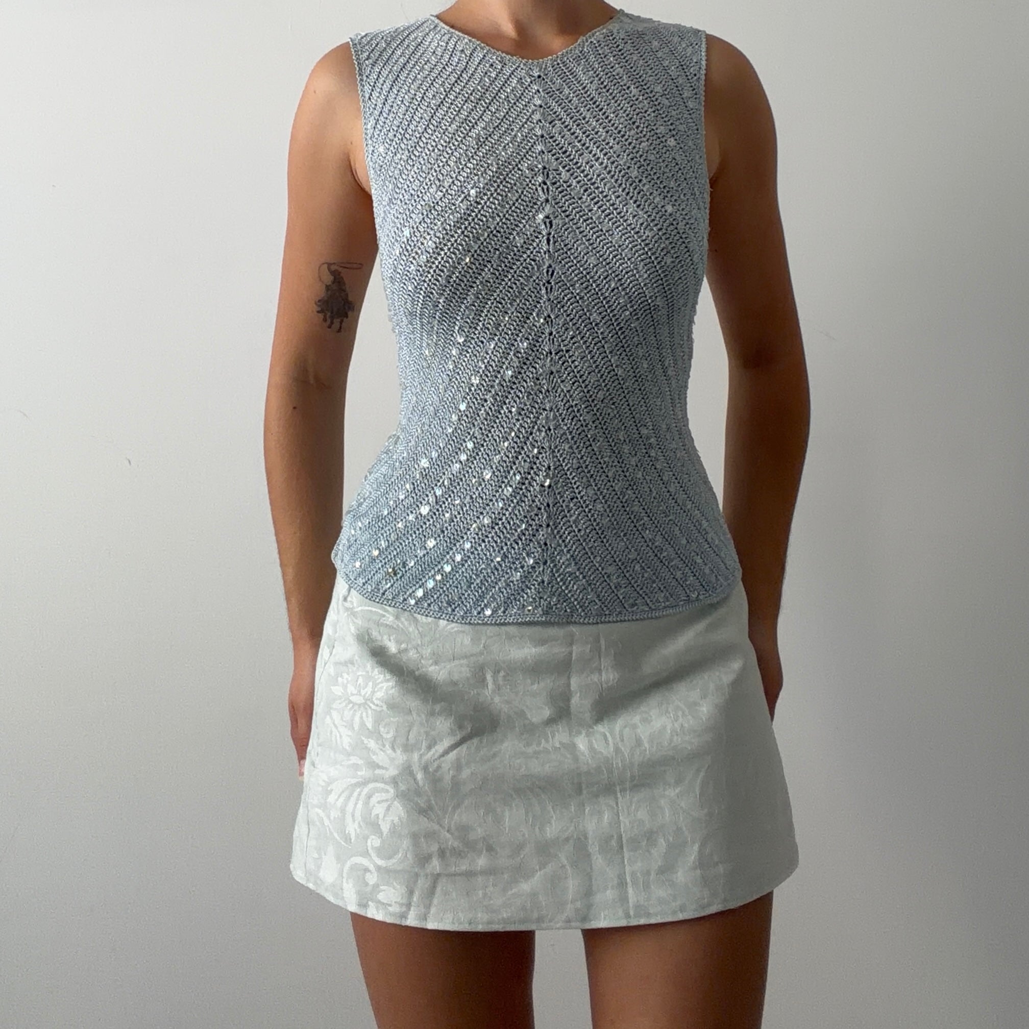 Alibi Sequin Crochet Top | 8-12