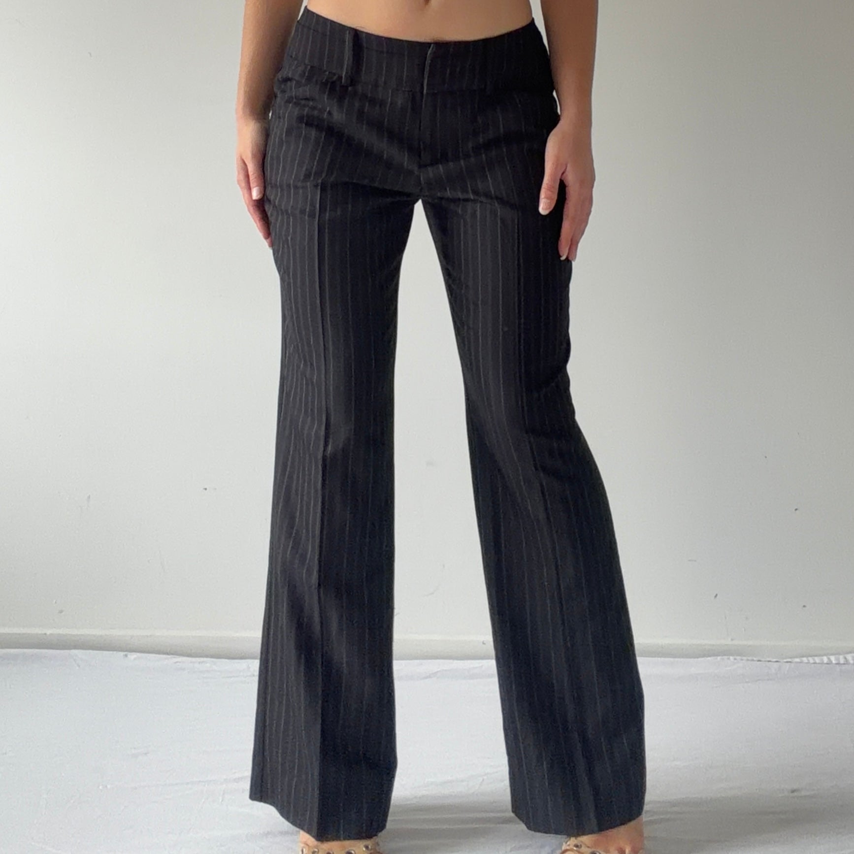 New York & Company Pinstripe Wide Pants | S