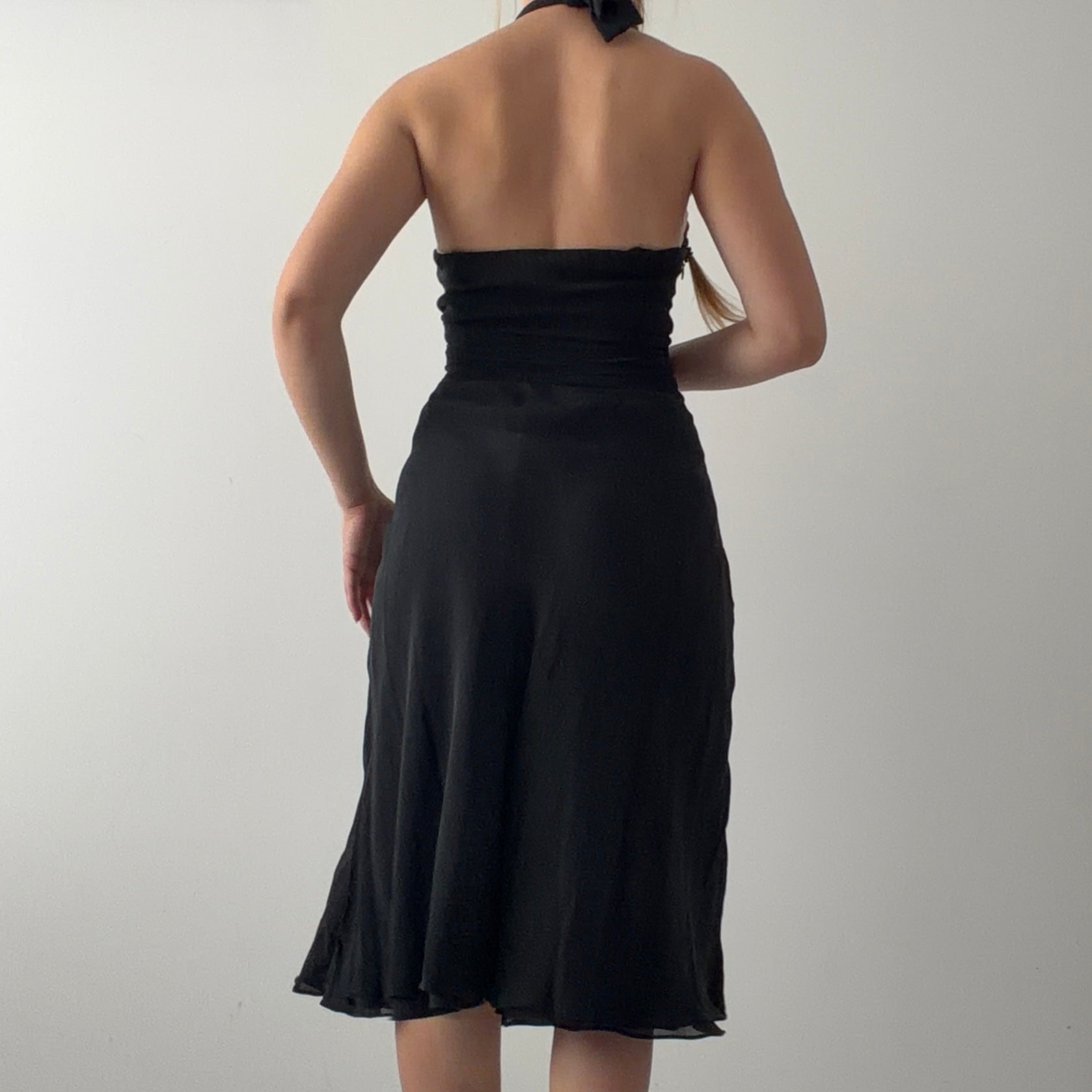 Ann Taylor Silk Halter Dress | L