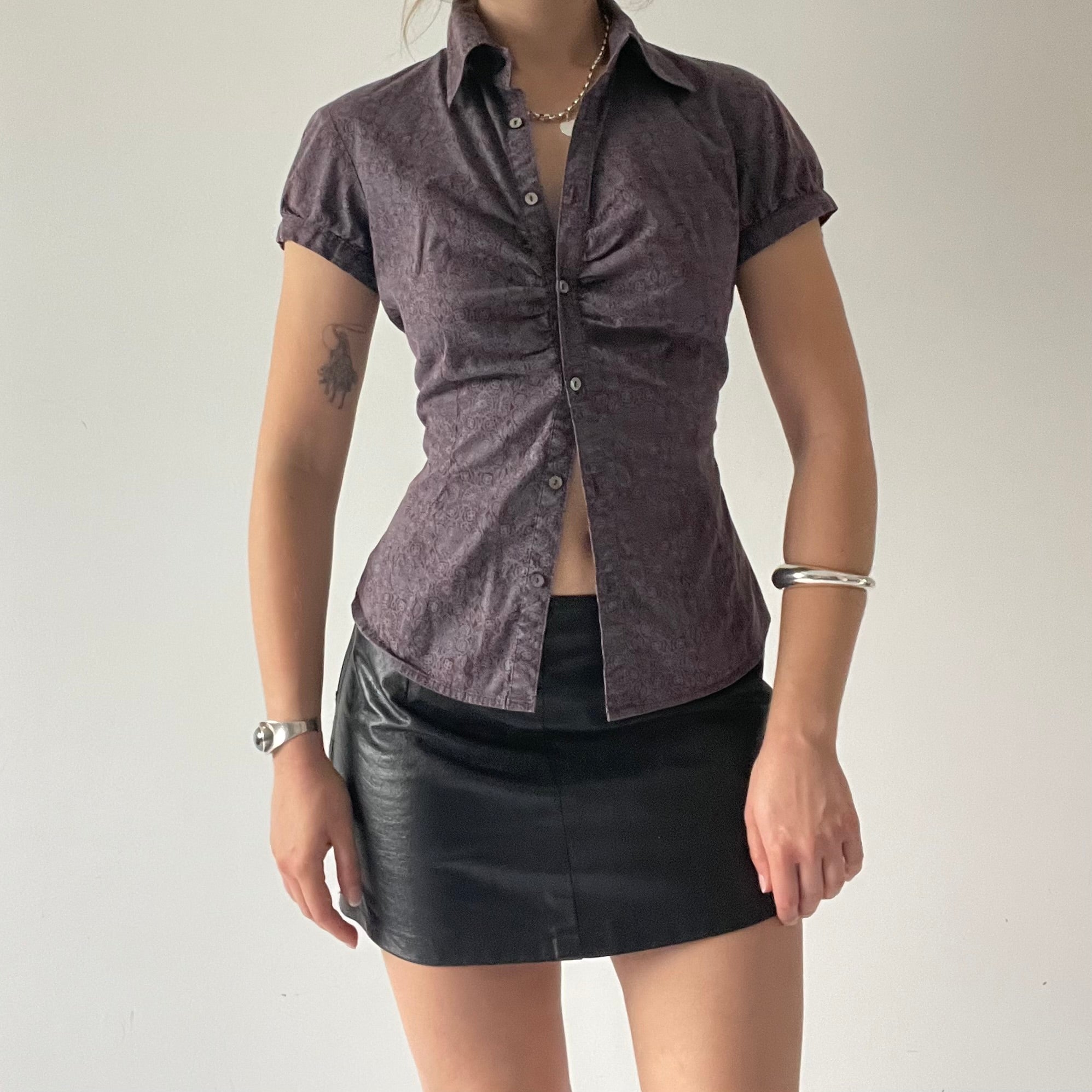 Cue Ruched Button Up Top | 8-10