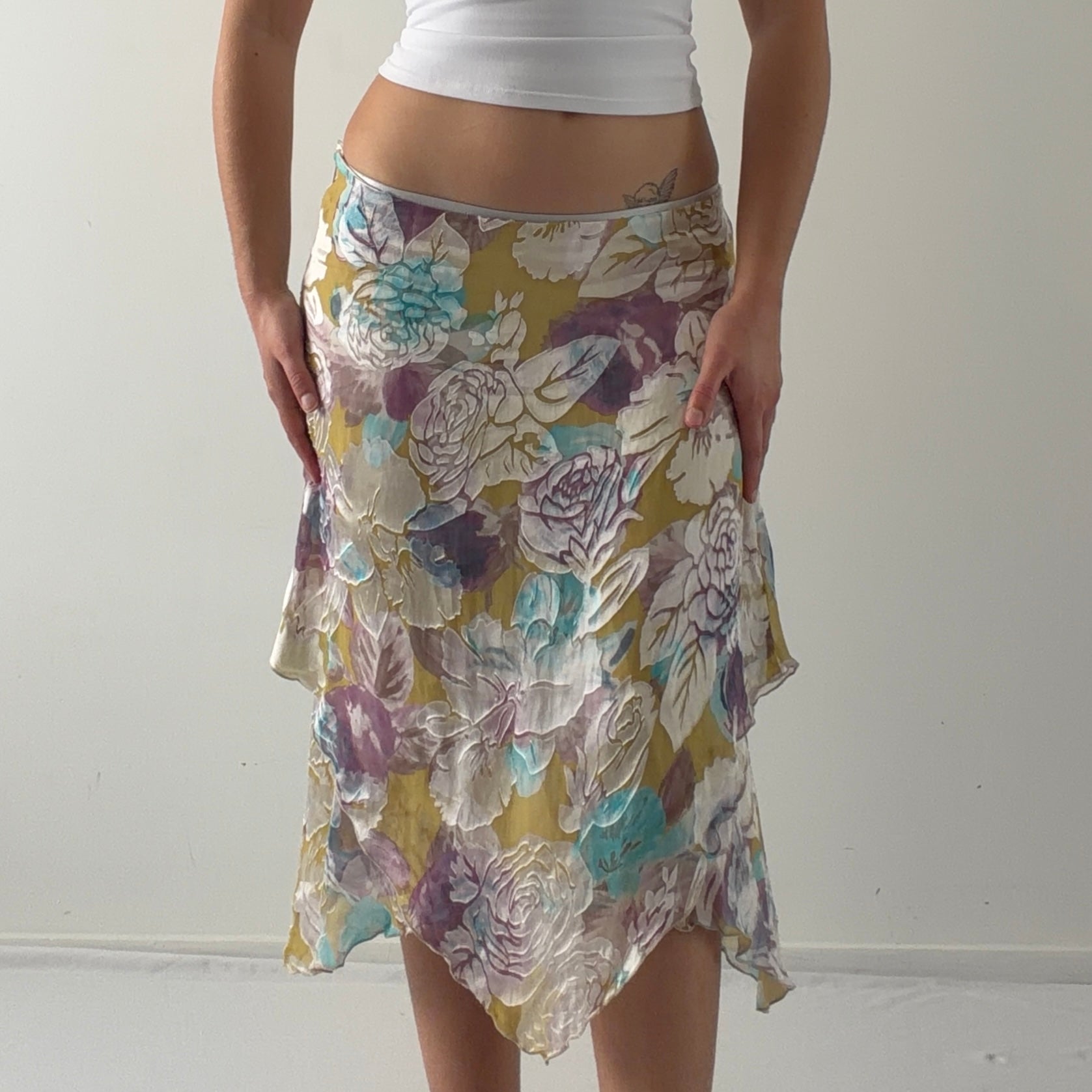 Pietro Filipi Burnout Asymmetric Midi Skirt | 8-10