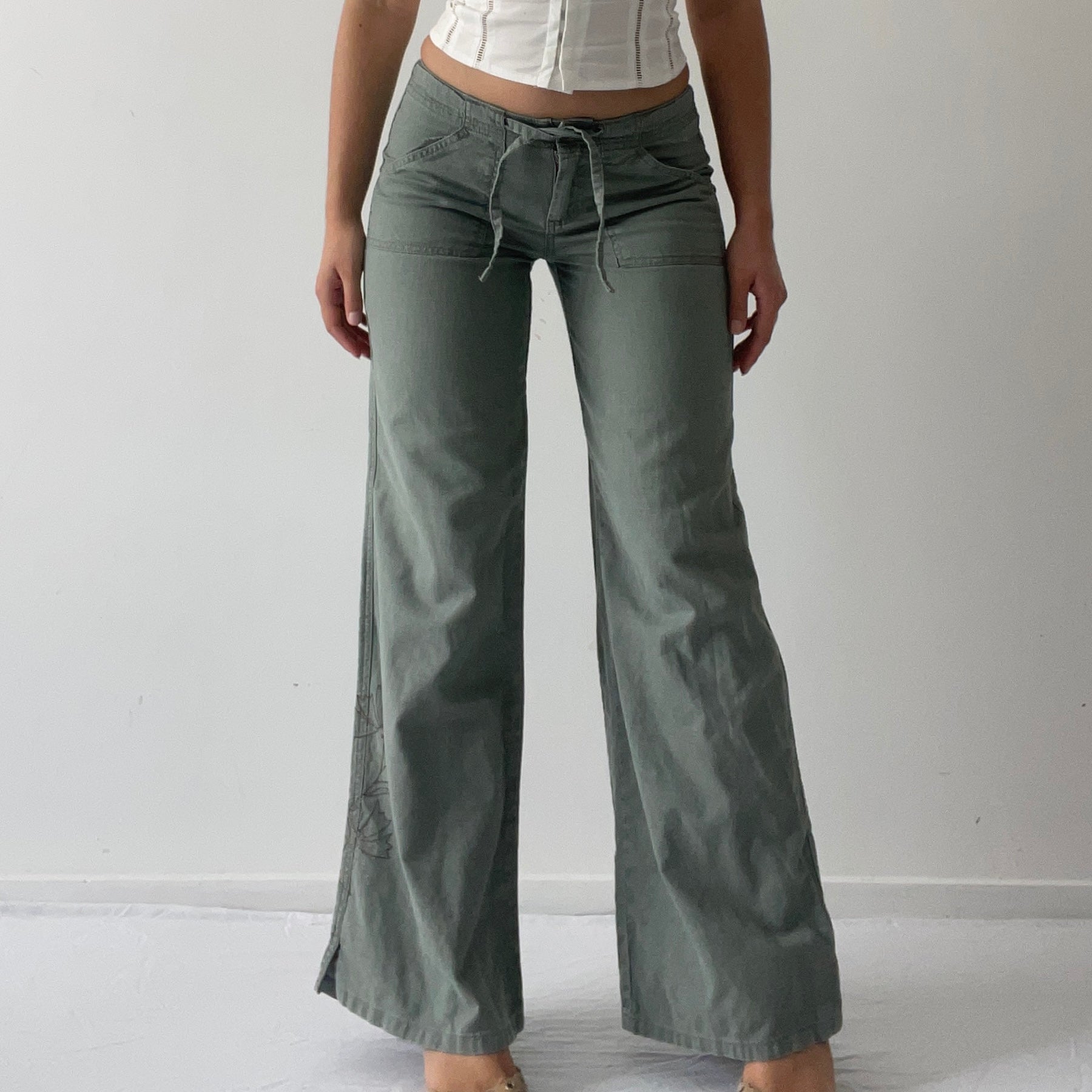 Linen Wide Leg Pants | XS