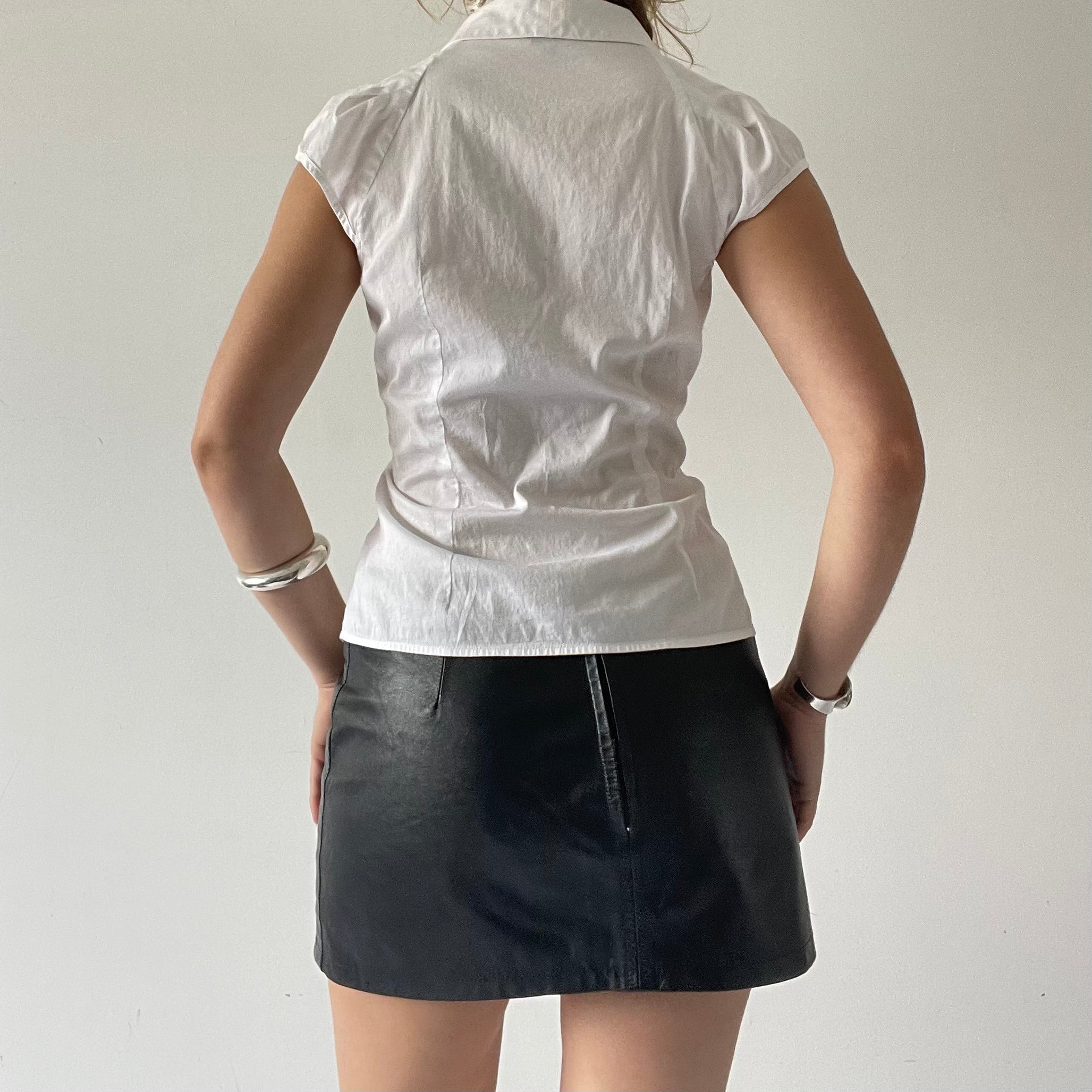 Cue Asymmetrical Button Up Top | 8-10