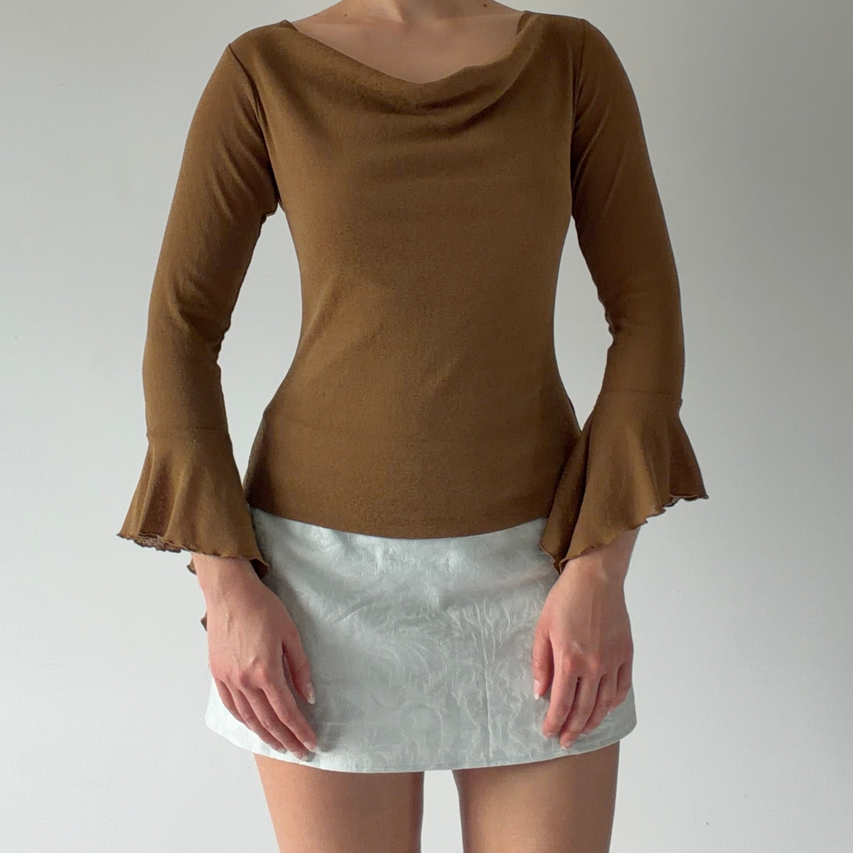 Rave Bell Sleeve Cowl Top | S