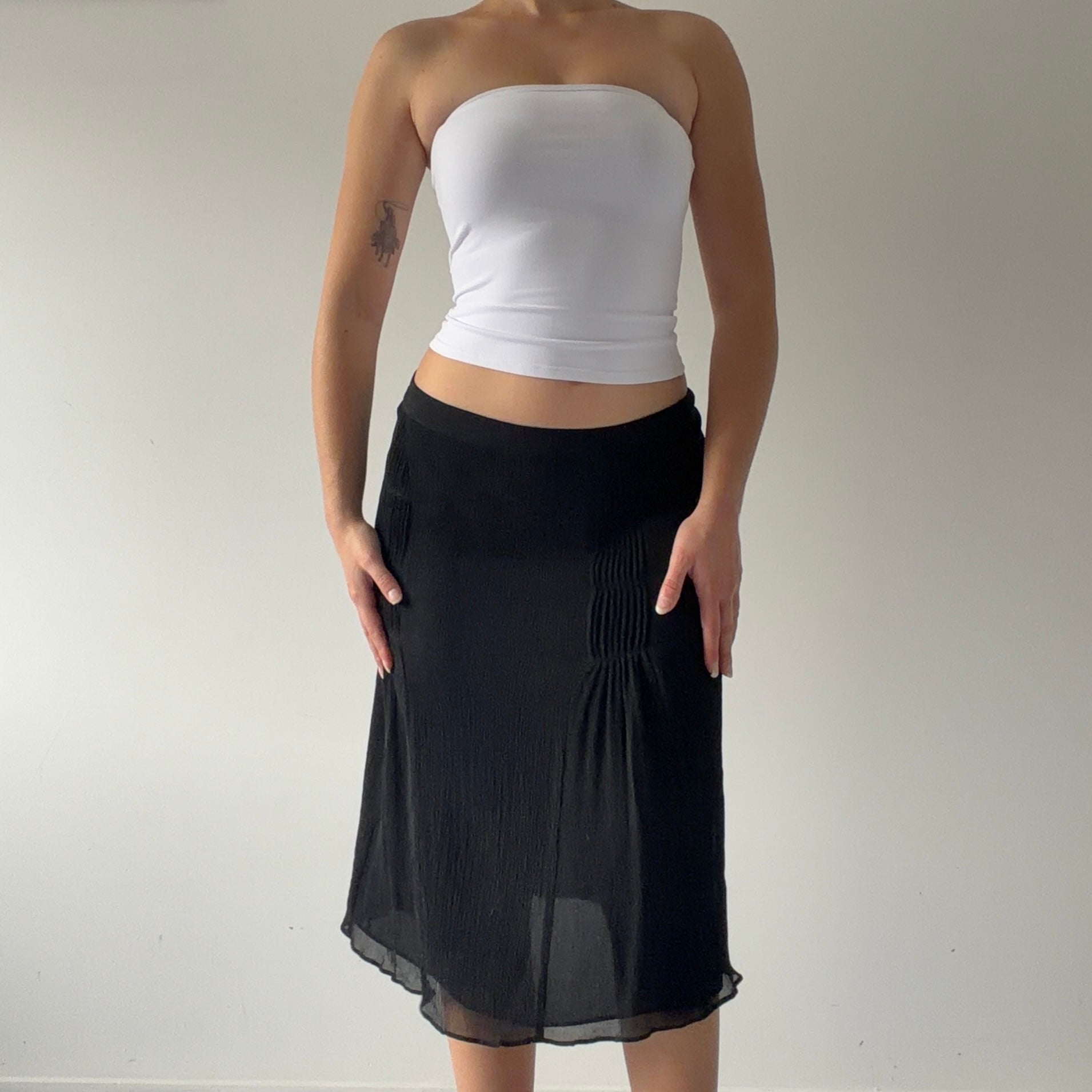 Ann Taylor Silk Midi Skirt | S