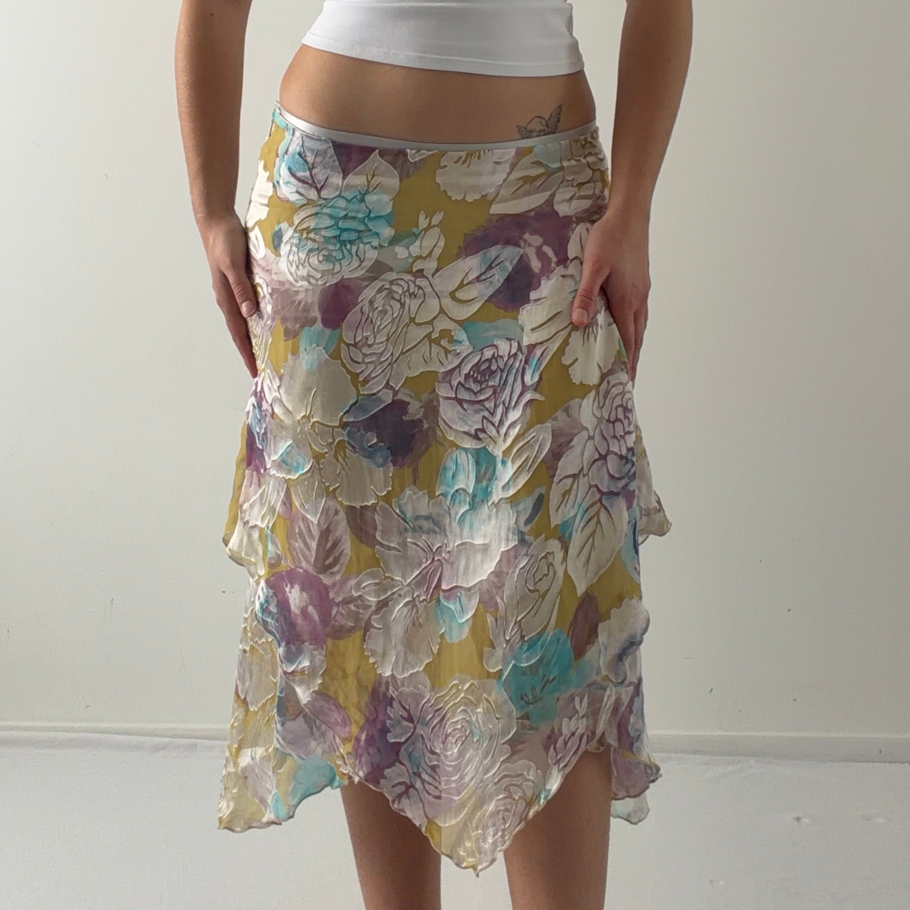 Pietro Filipi Burnout Asymmetric Midi Skirt | 8-10