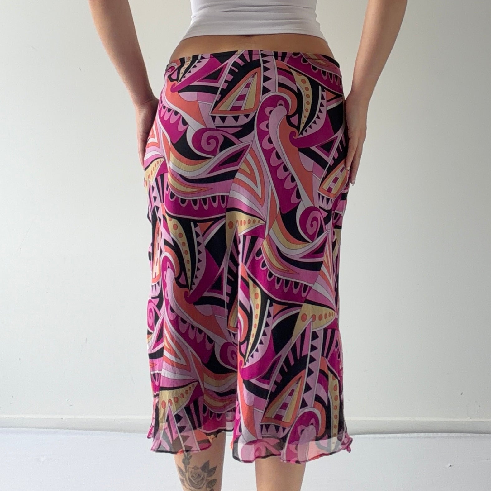 Allison Taylor Silk Midi Skirt | 10-12