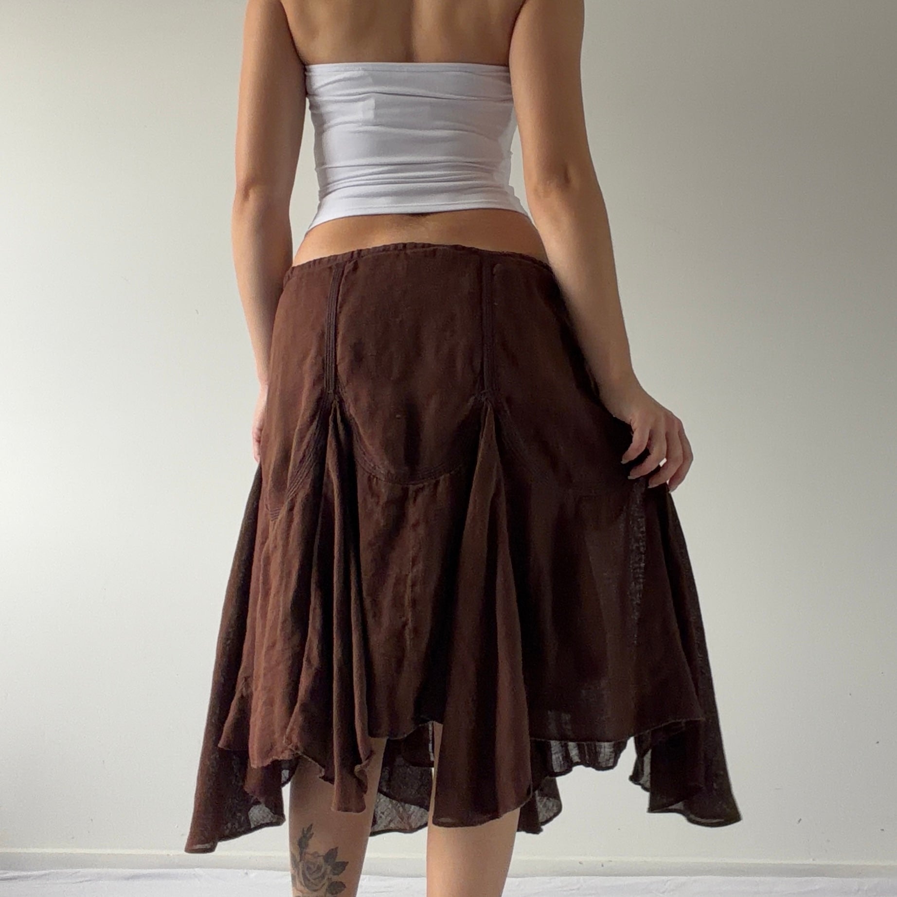 Max Studio Linen Ruffle Skirt | XL