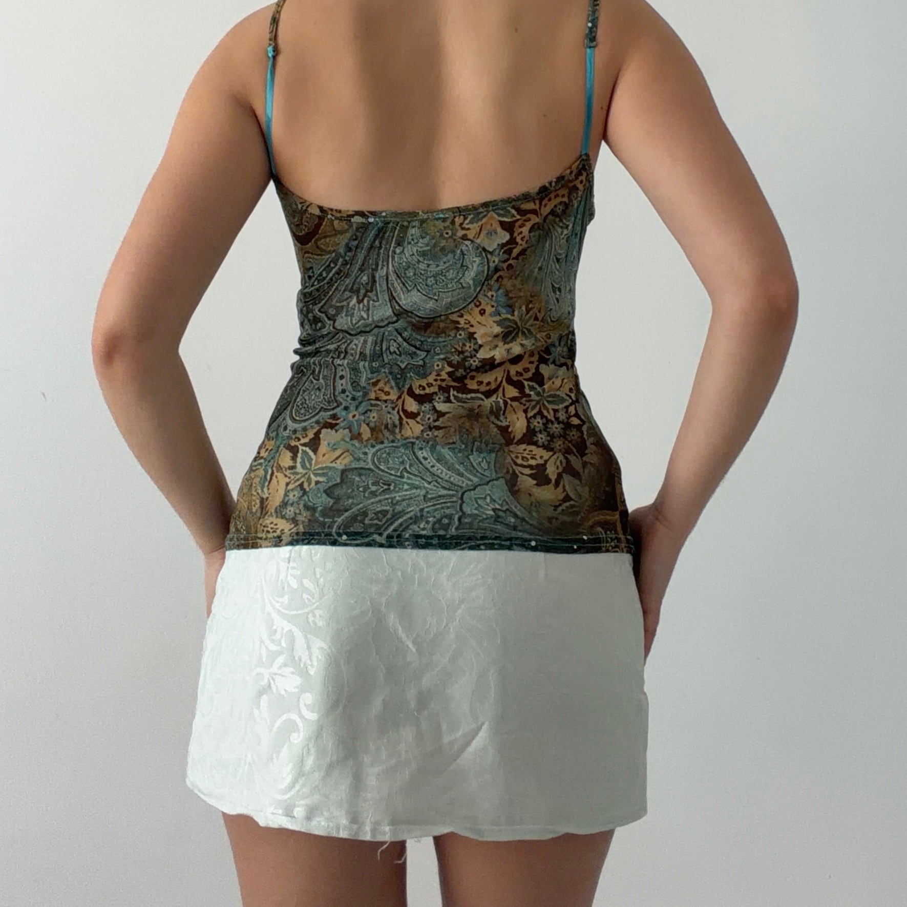 Green Coast Paisley Mesh Cami | 8-10