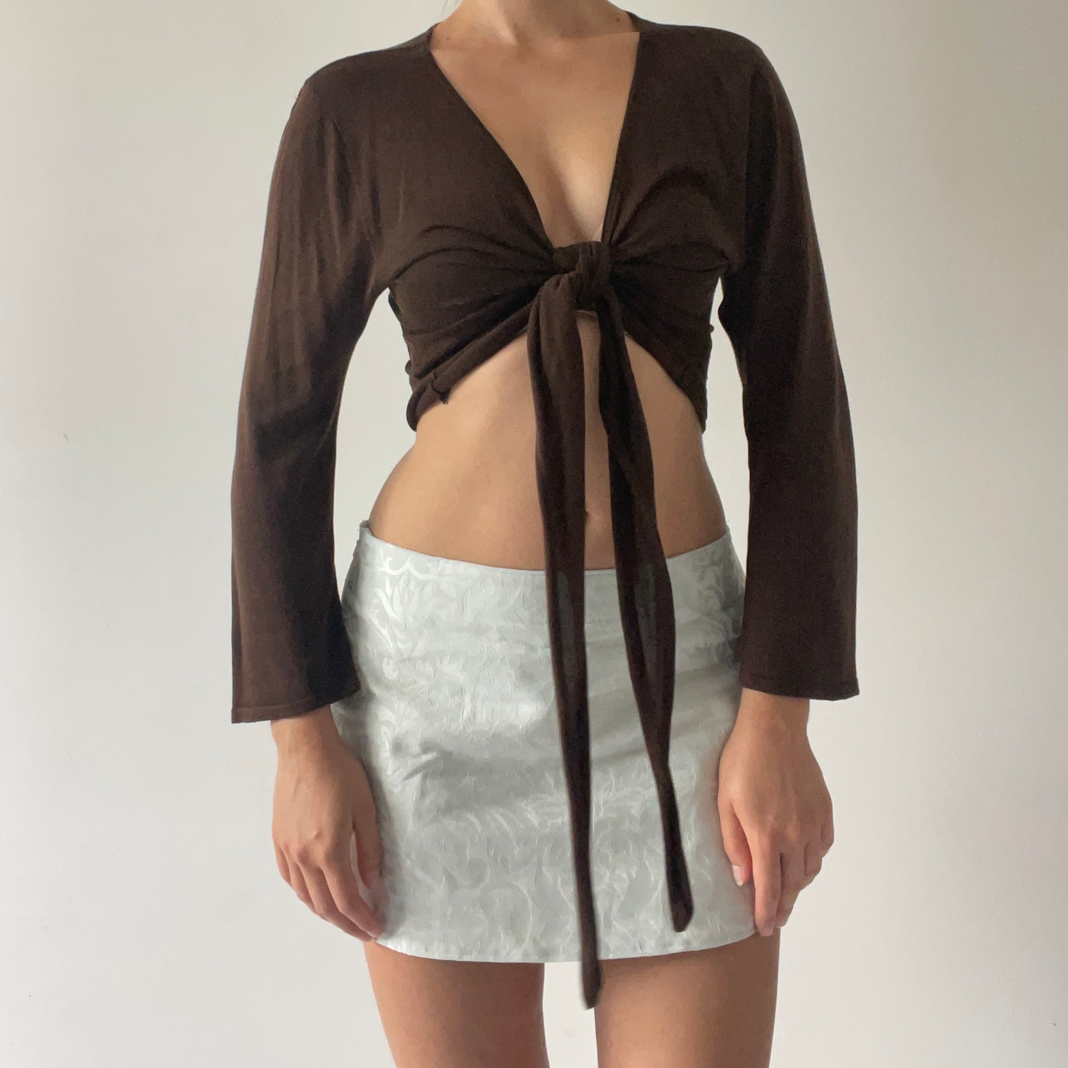 Silk Knit Wrap Tie Top | 8-10