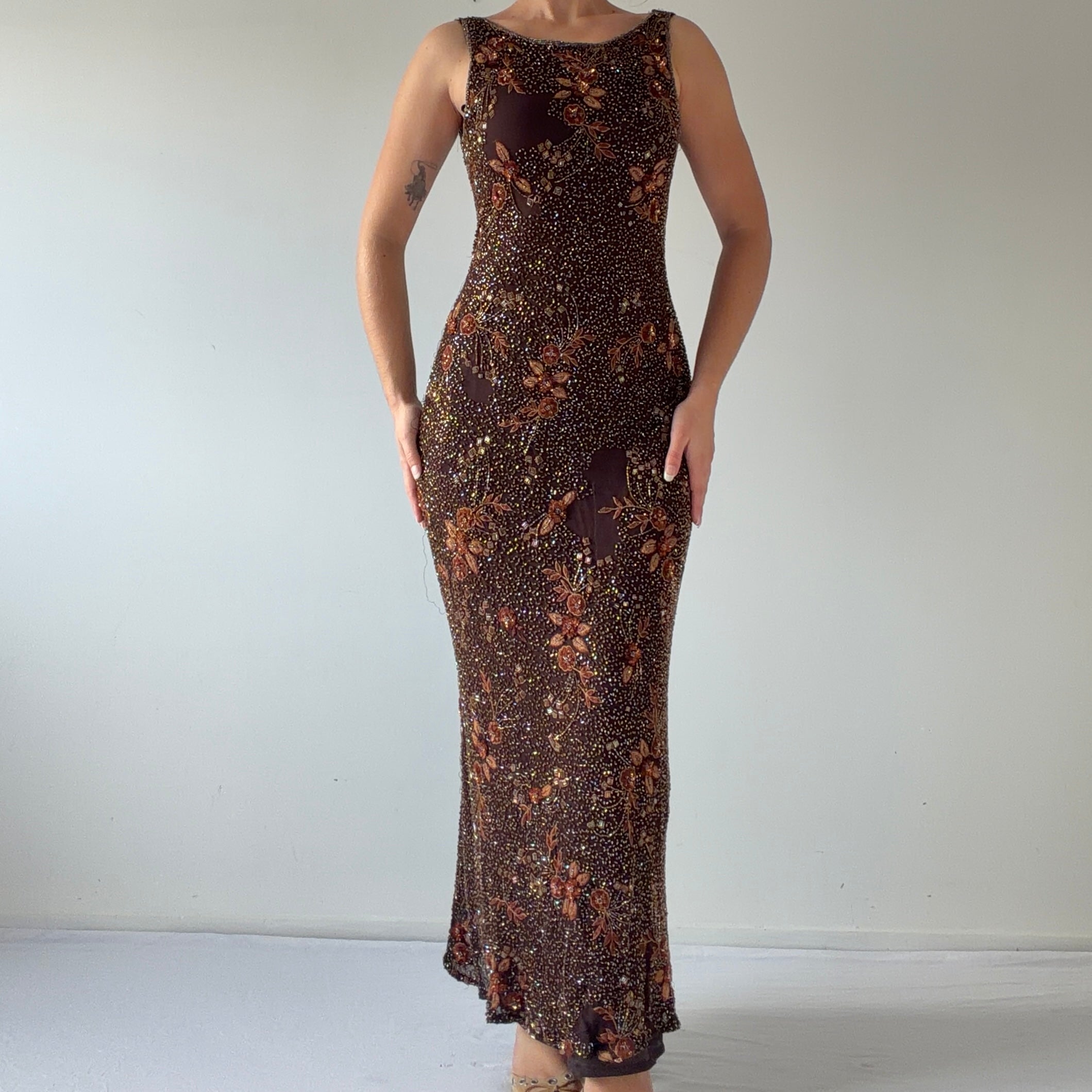 Sténay Silk Beaded Boat Dress | 6-8