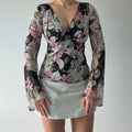 Ann Taylor Silk Bell Sleeve Top | M
