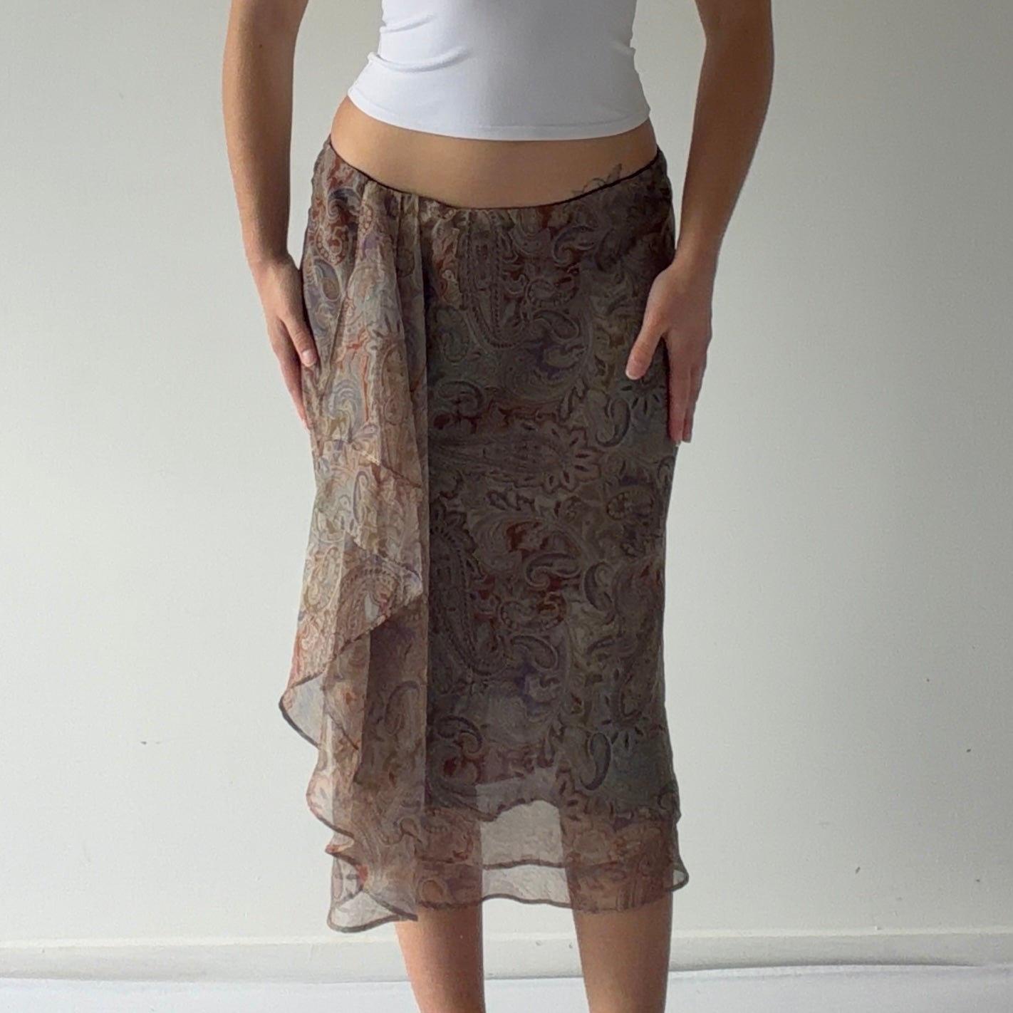 Ralph Lauren Paisley Midi Skirt | L
