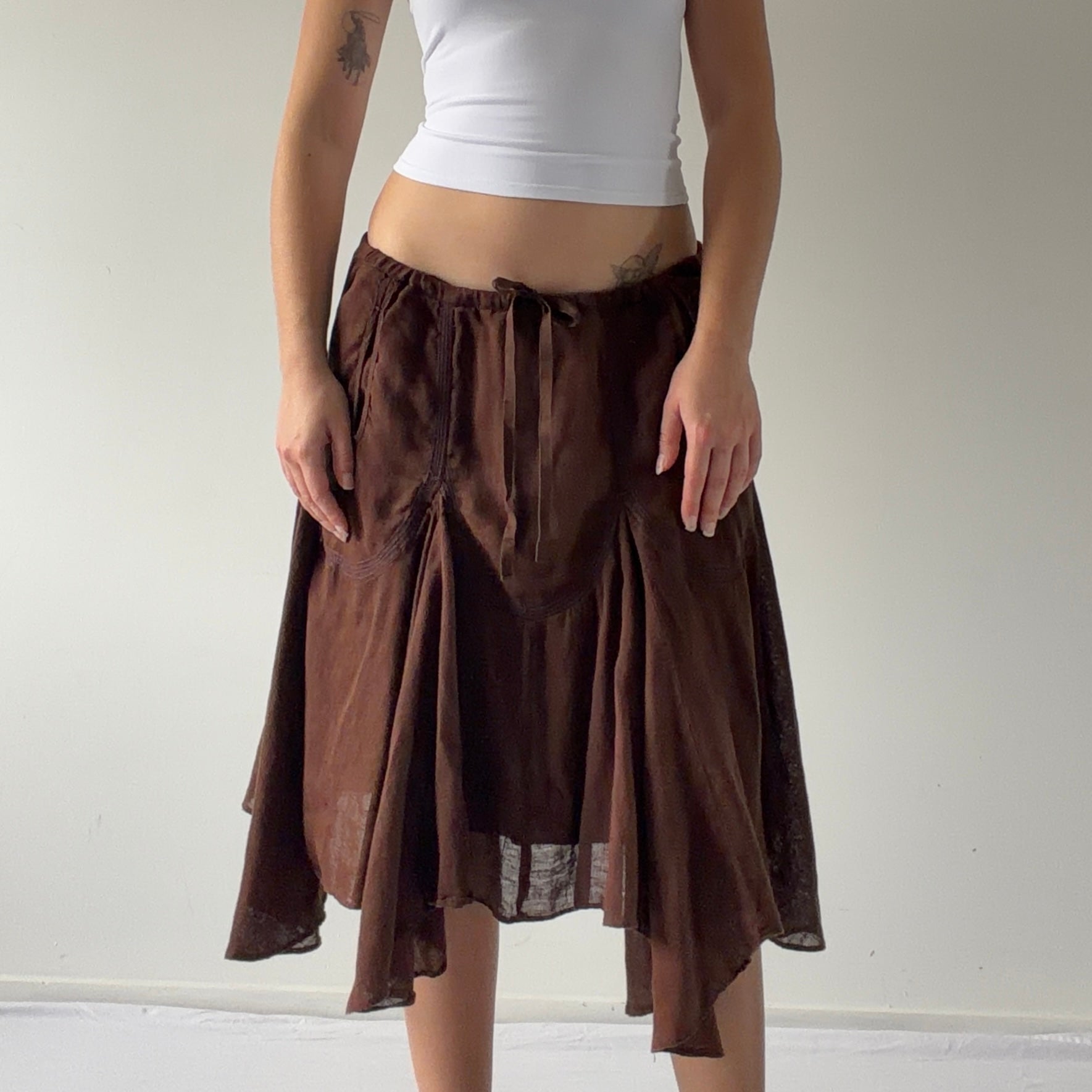 Max Studio Linen Ruffle Skirt | XL