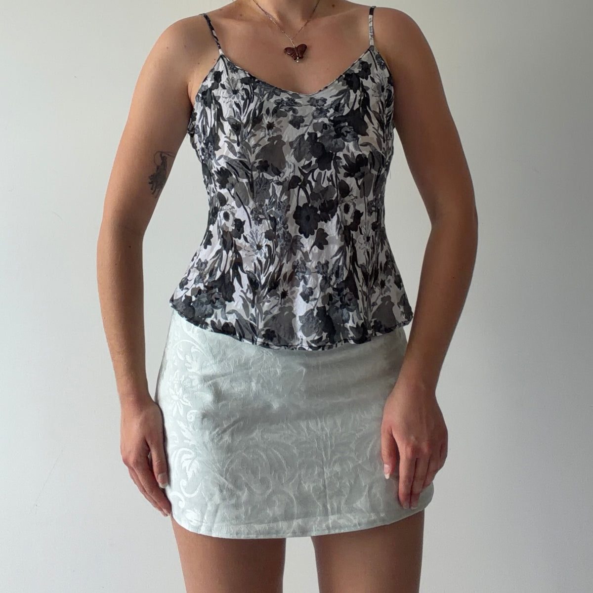 Silkscreen Floral Silk Cami | S-M