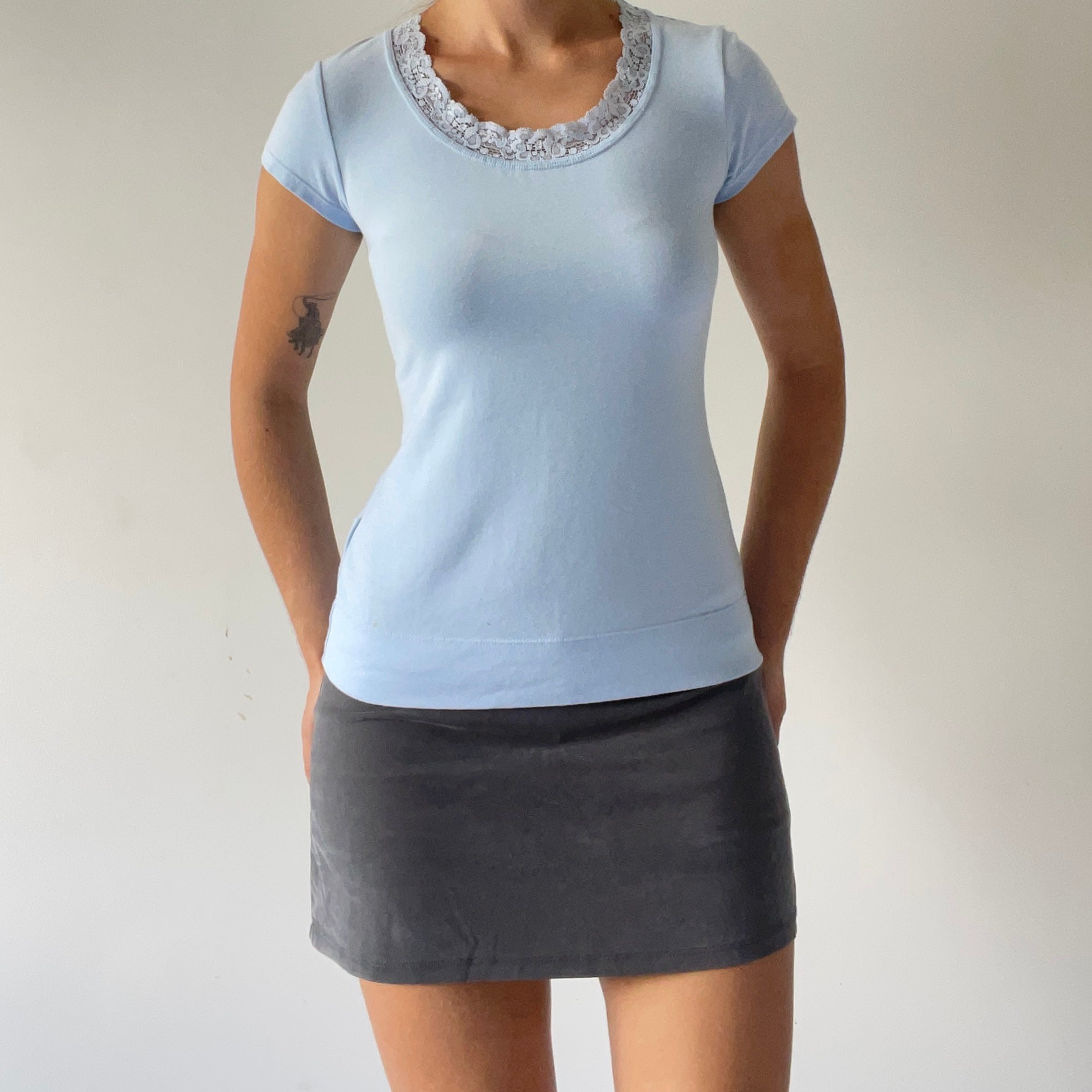 Lace Scoop Tee | 10-12