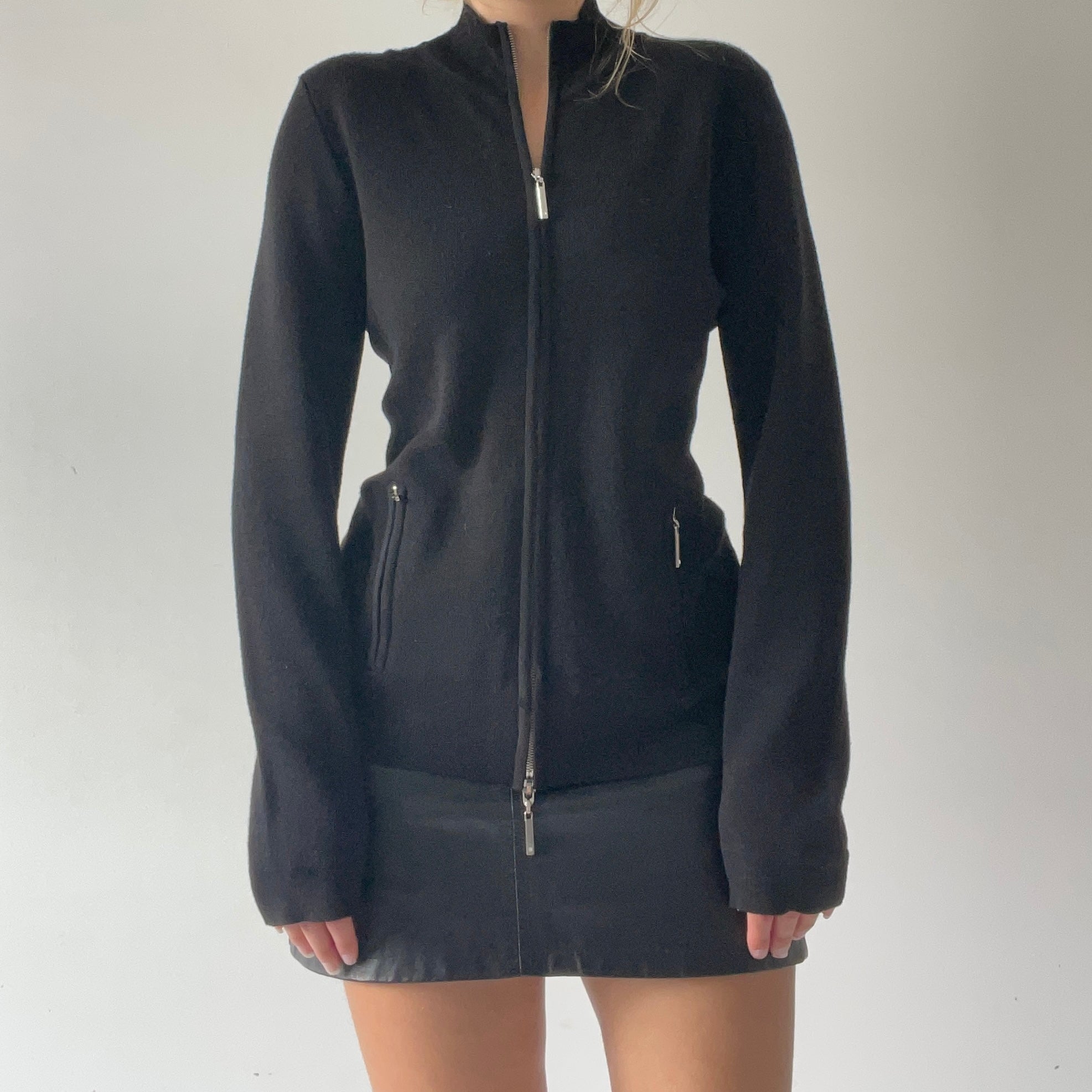 Dana Buchman Wool Double Zip Knit | L