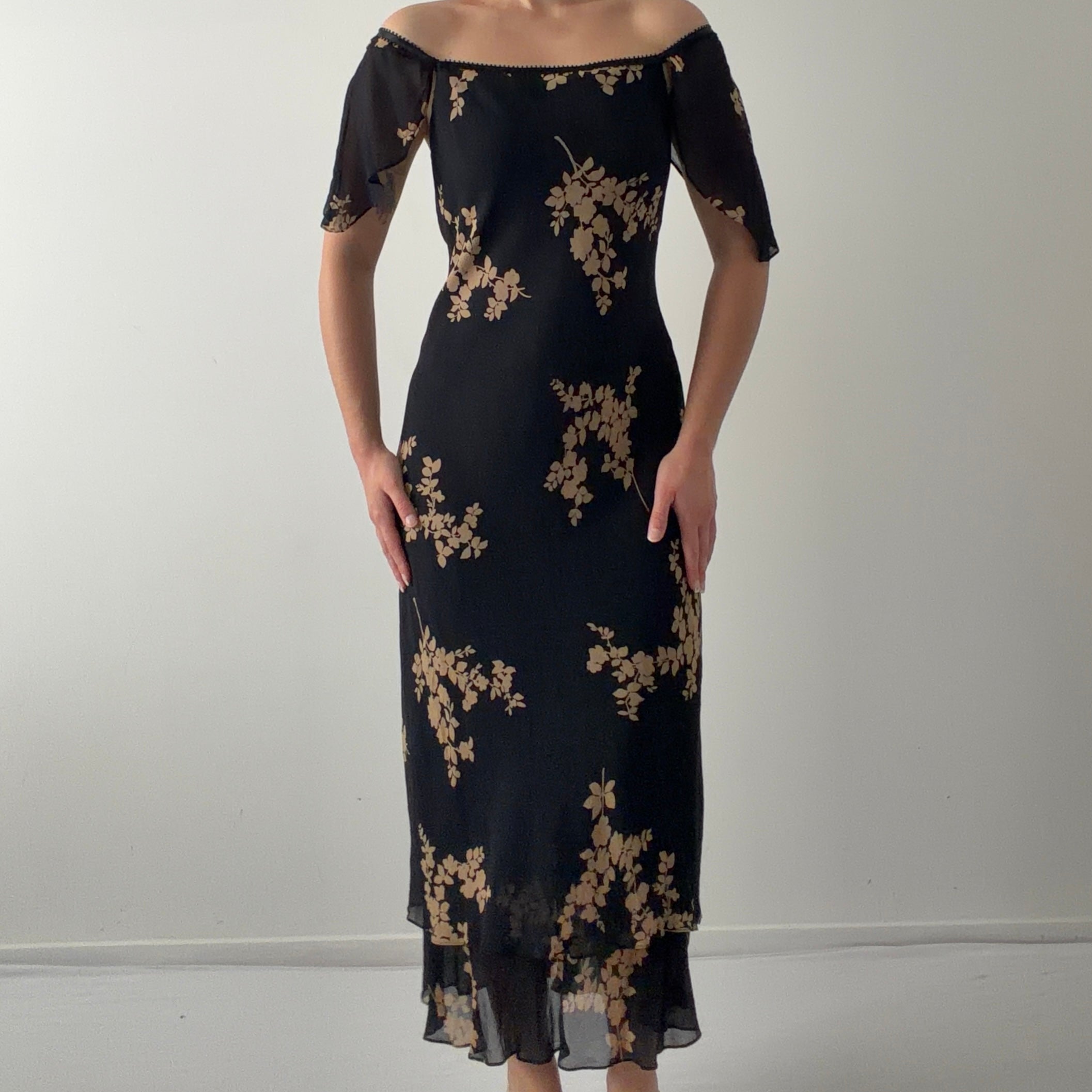David Warren New York Silk Midi Dress | 10-12