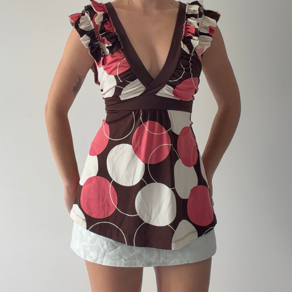 Hot Tempered Polka Dot Babydoll Top | L