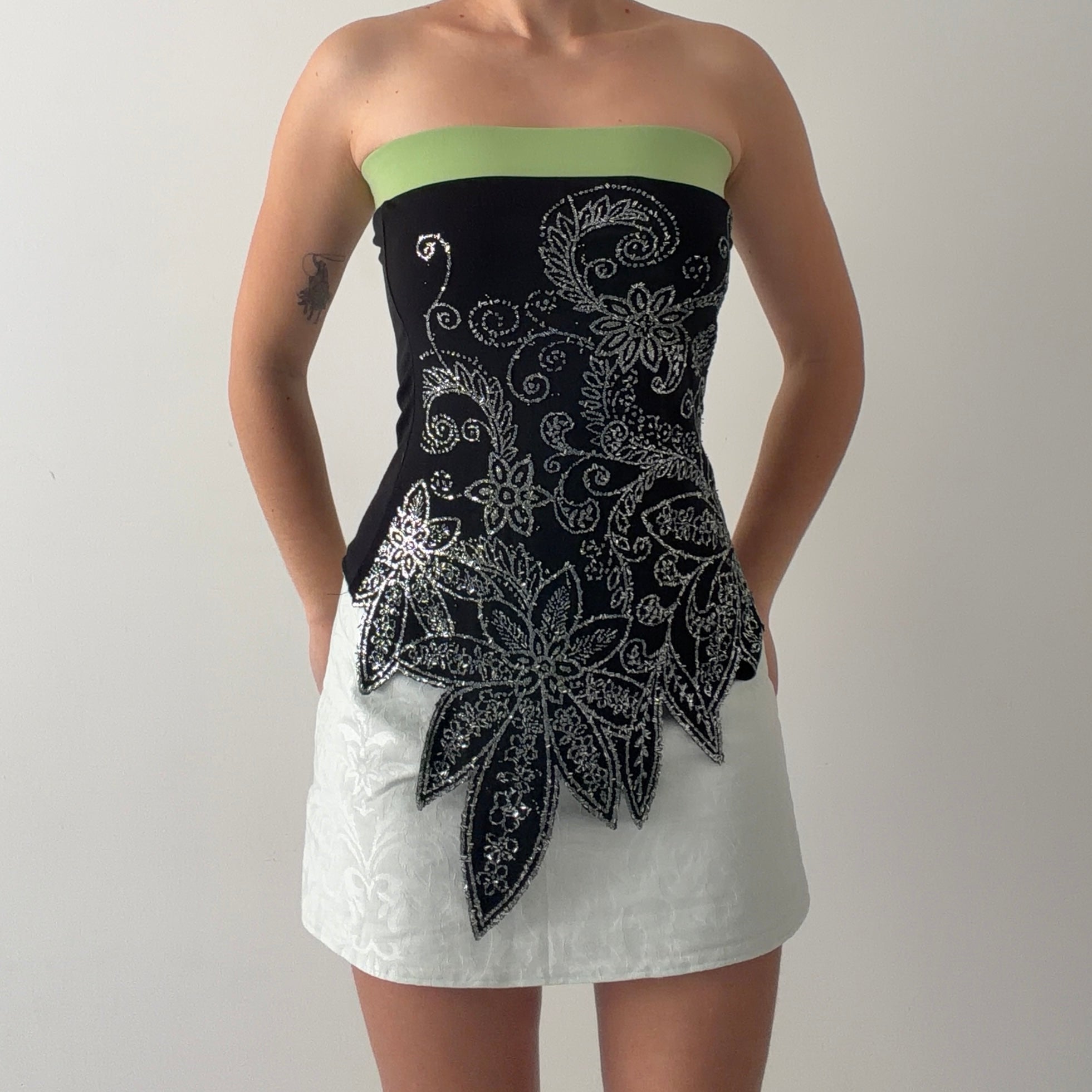 Body Central Strapless Beaded Top | S