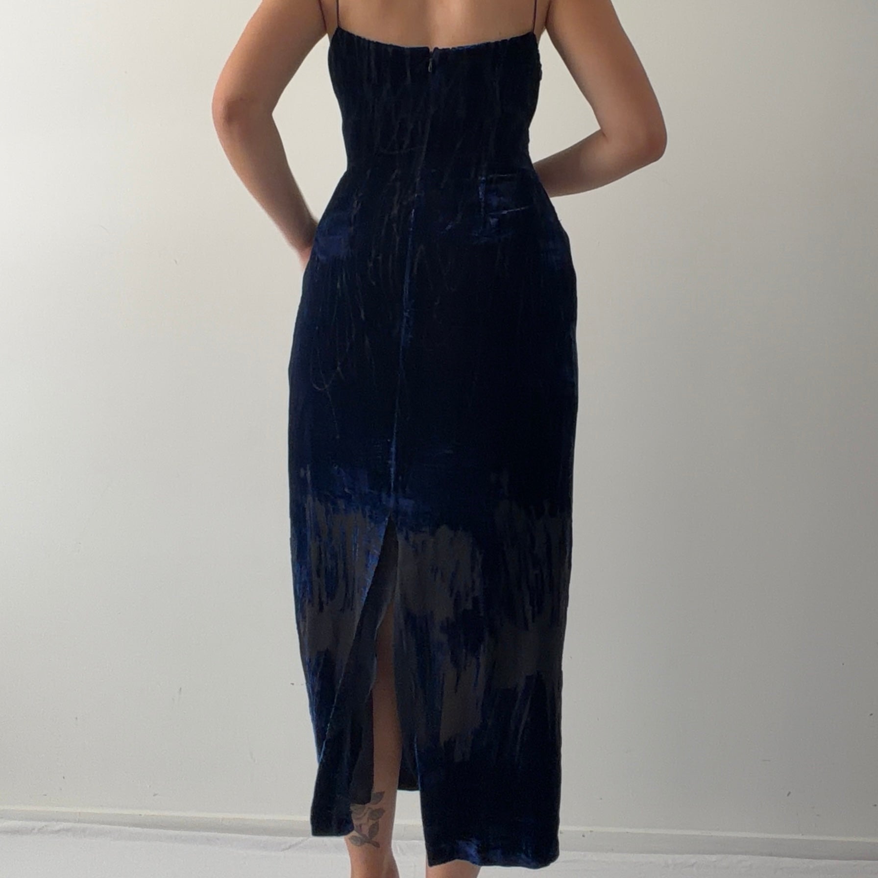 90s Me by Malcom Velvet Burnout Midi Dress | Made in Australia | M