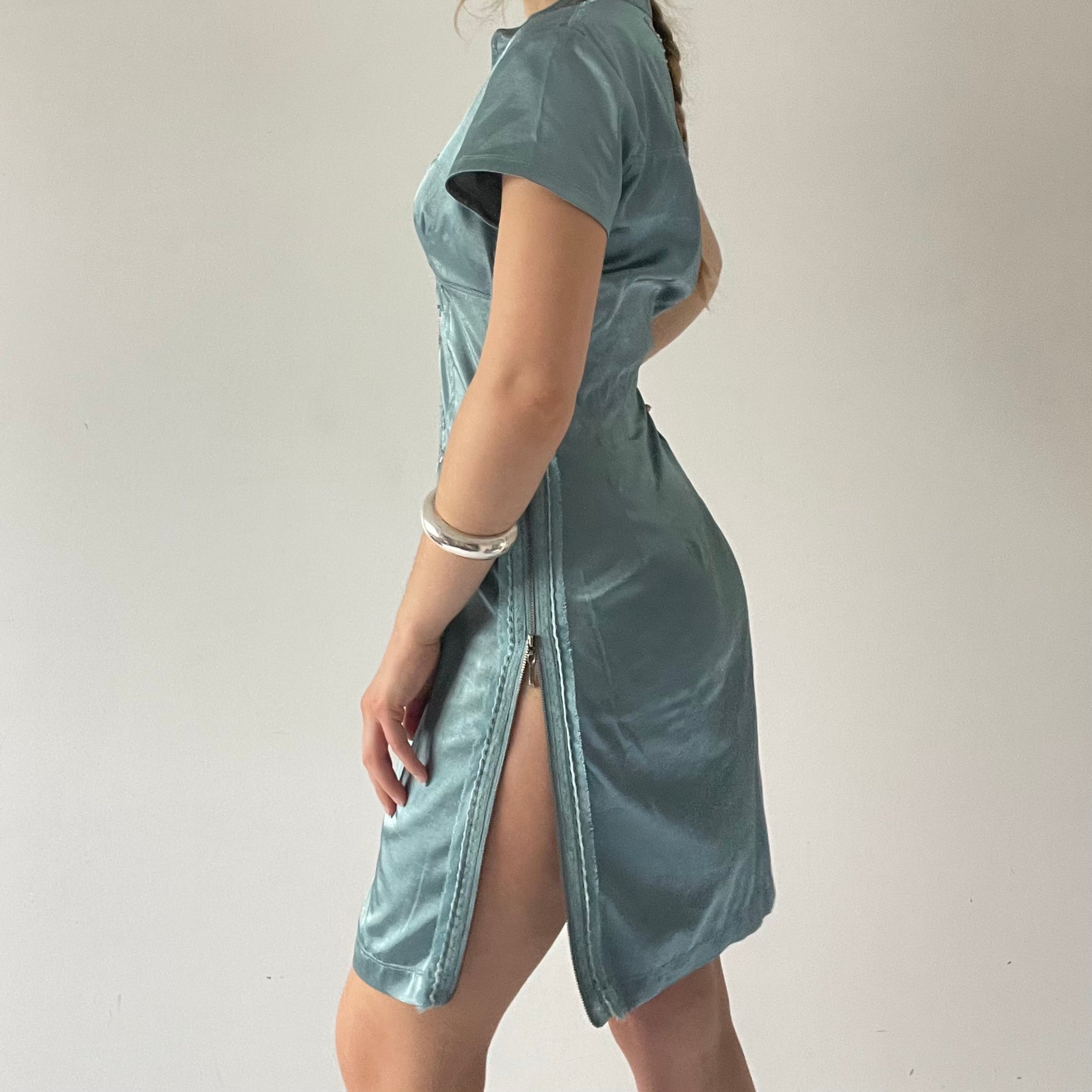 Beaded Satin Midi Dress | 10-12