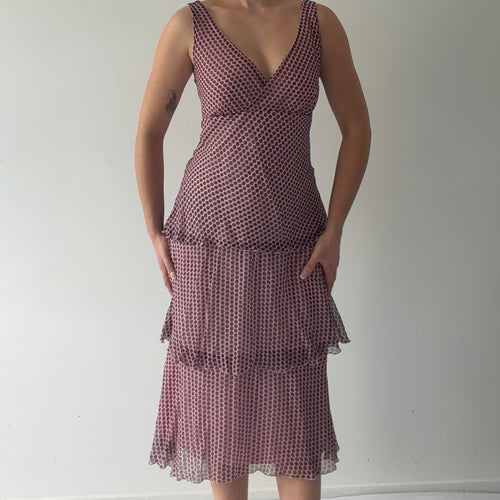 Jonathan Martin Silk Tiered Midi Dress | M-L
