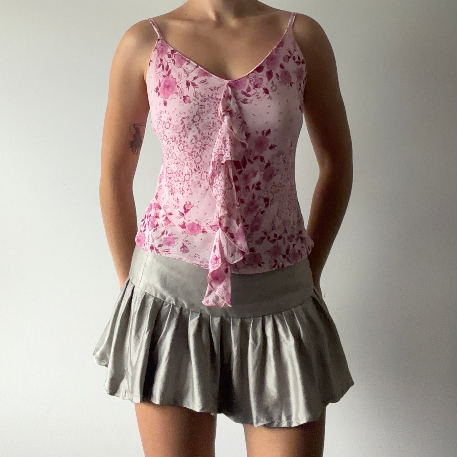 00s Floral Ruffle Cami | 6-8