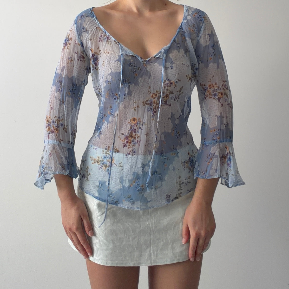 Floral 3/4 Sleeve Top | 10-12