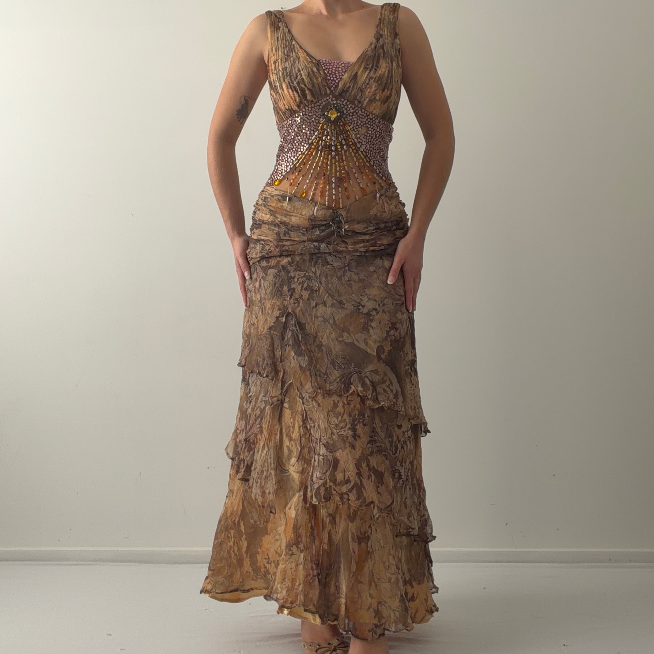 Ynova Mode Silk Beaded Dress | M-L