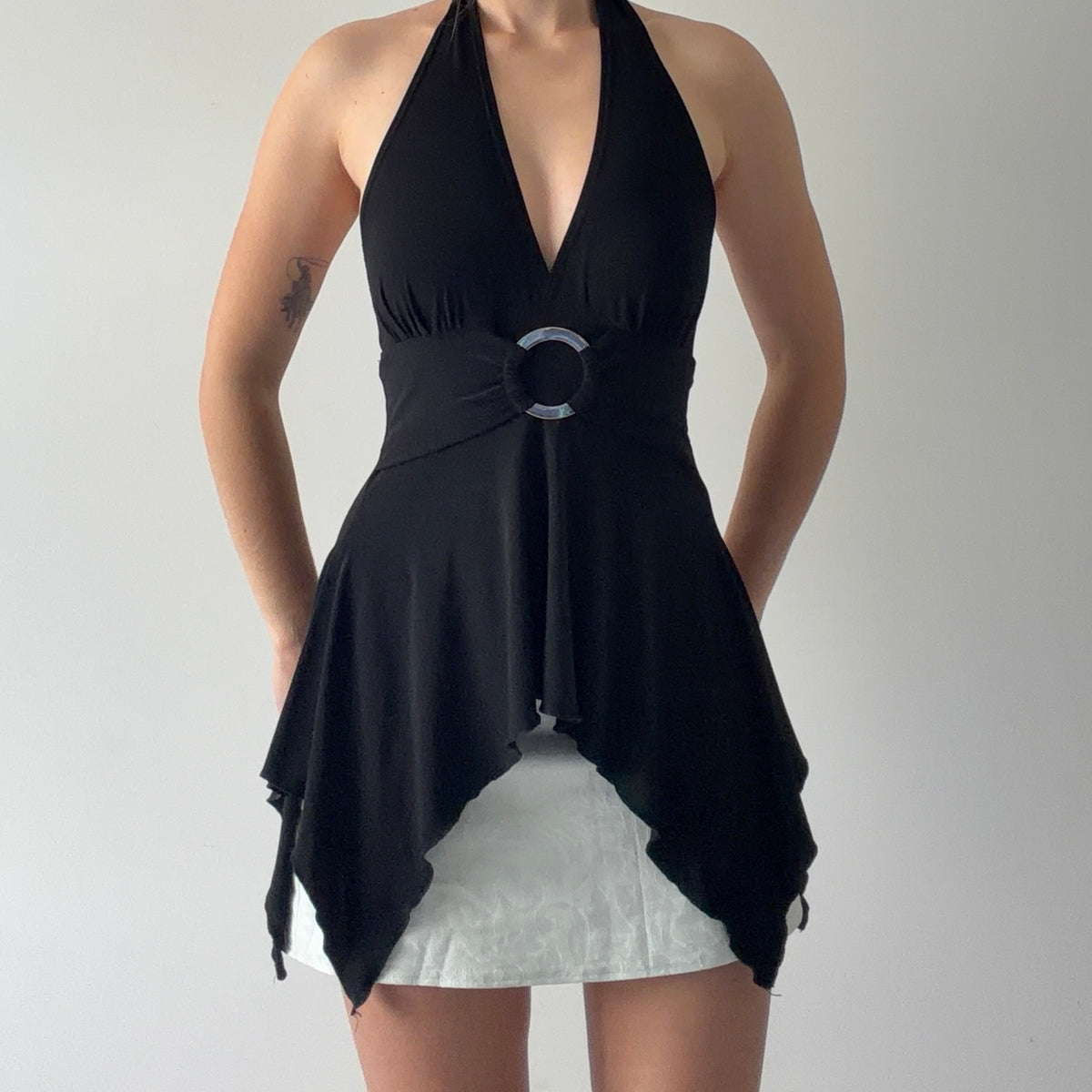 American City Wear Asymmetric Halter Top | 6-8