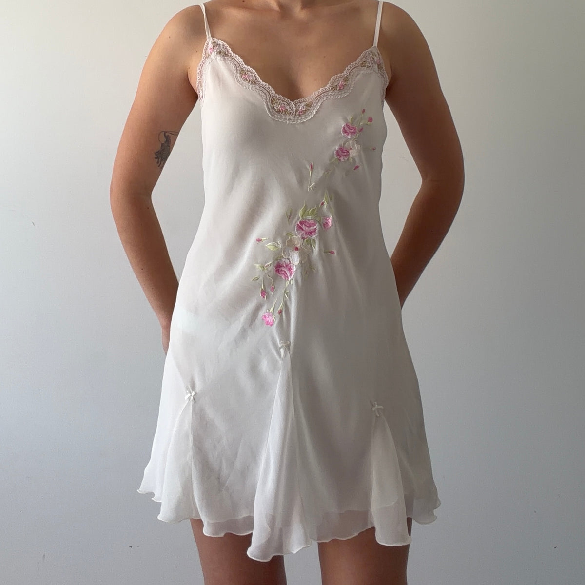 Linea Donatella Embroidered Slip Dress | S