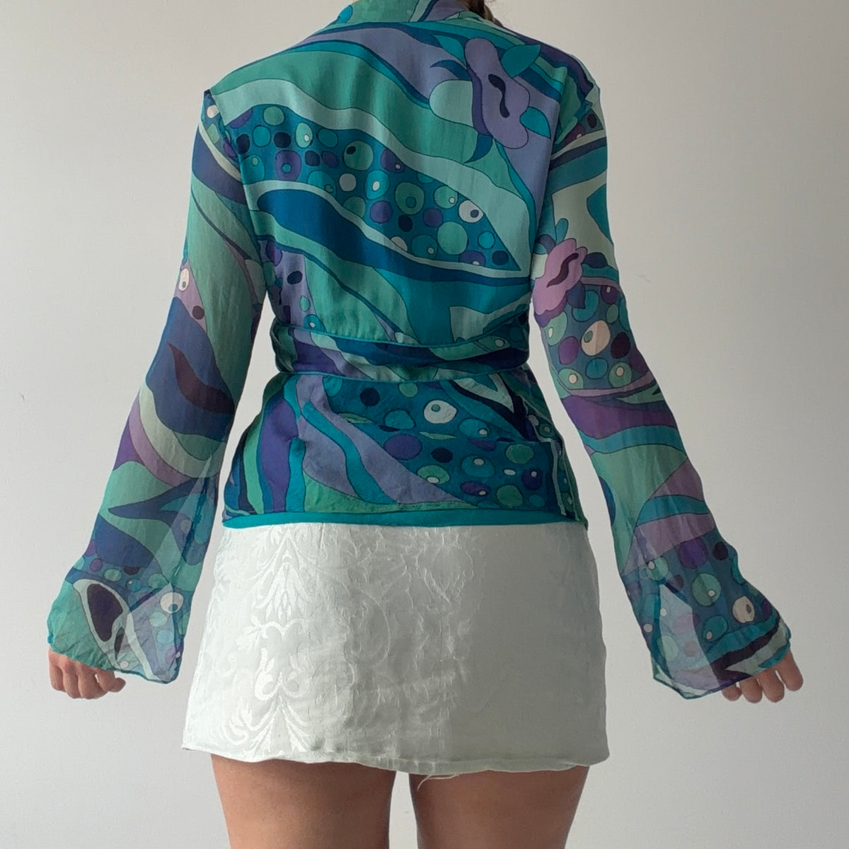 Ice Silk Bell Sleeve Top | L