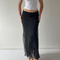 Cattina Silk Asymmetric Maxi Skirt | 6-8