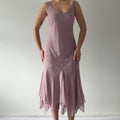 SLF Fashions Asymmetric Beaded Dress | L