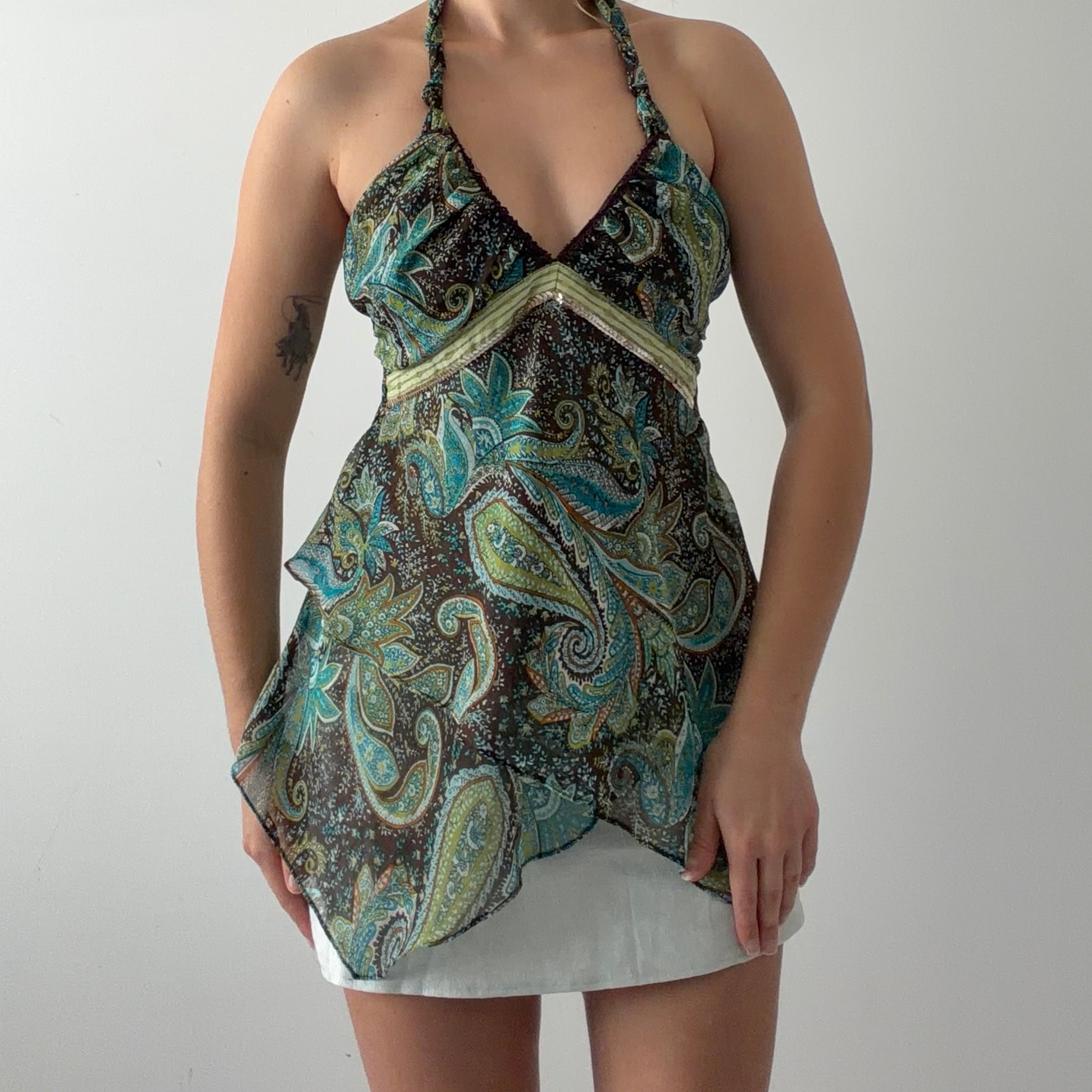 Candies Paisley Halter Top | M