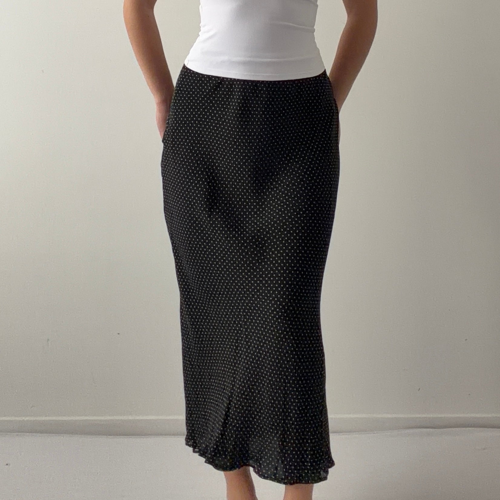 Ann Taylor Silk Polka Dot Maxi Skirt | XS
