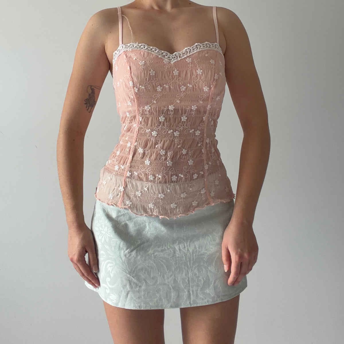 Arianne Embroidered Babydoll Top | M