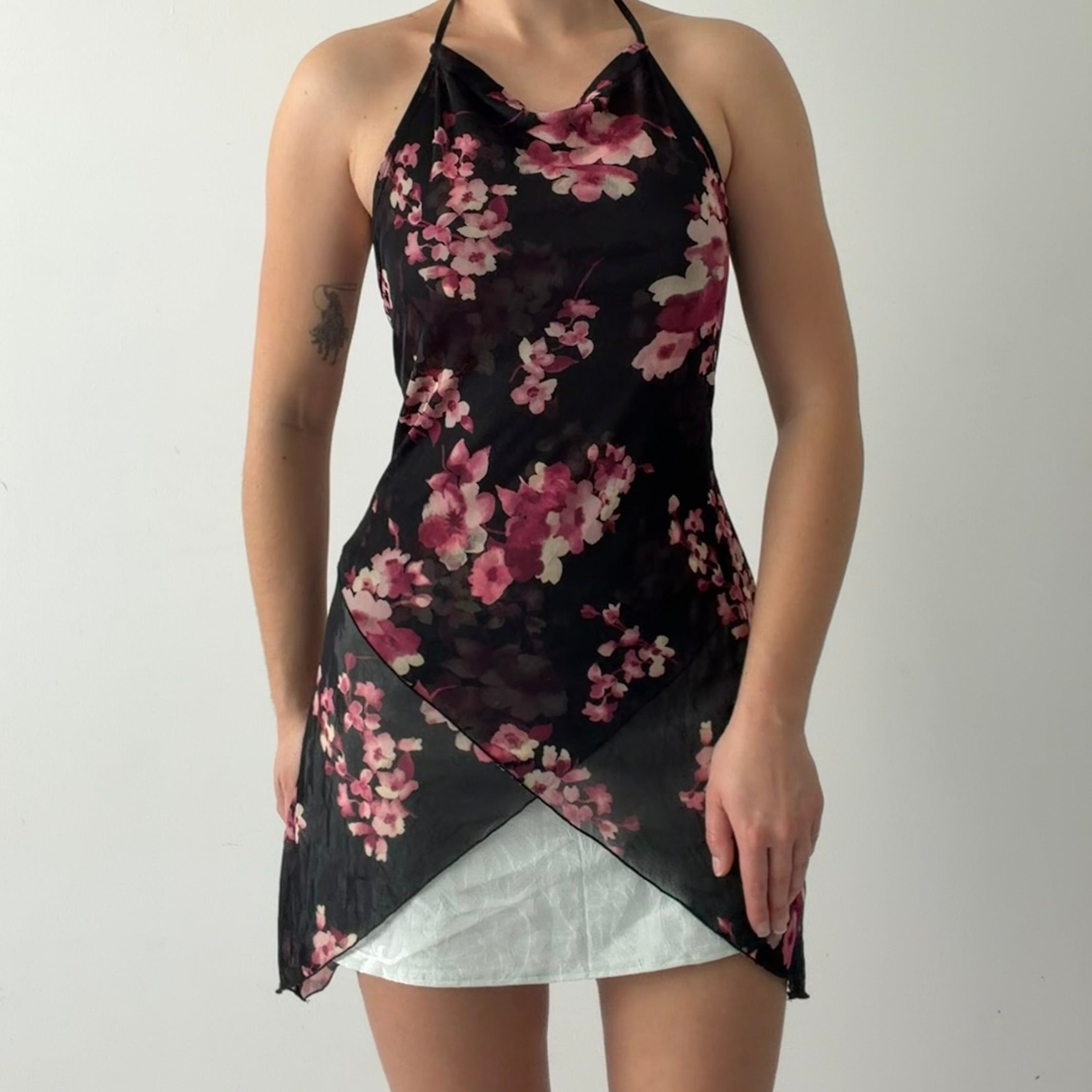 Le Chateau Floral Asymmetric Halter | 10-12