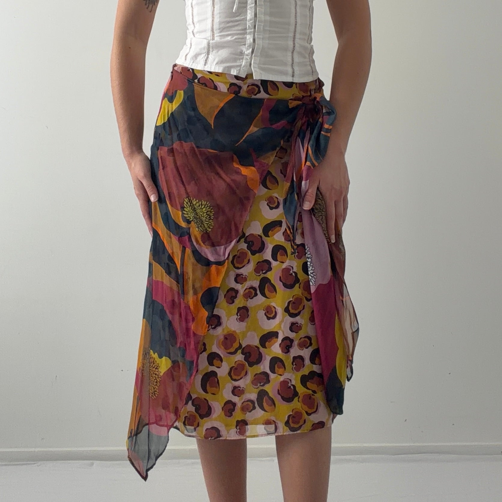 Luisa Cerano Silk Midi Skirt | XS